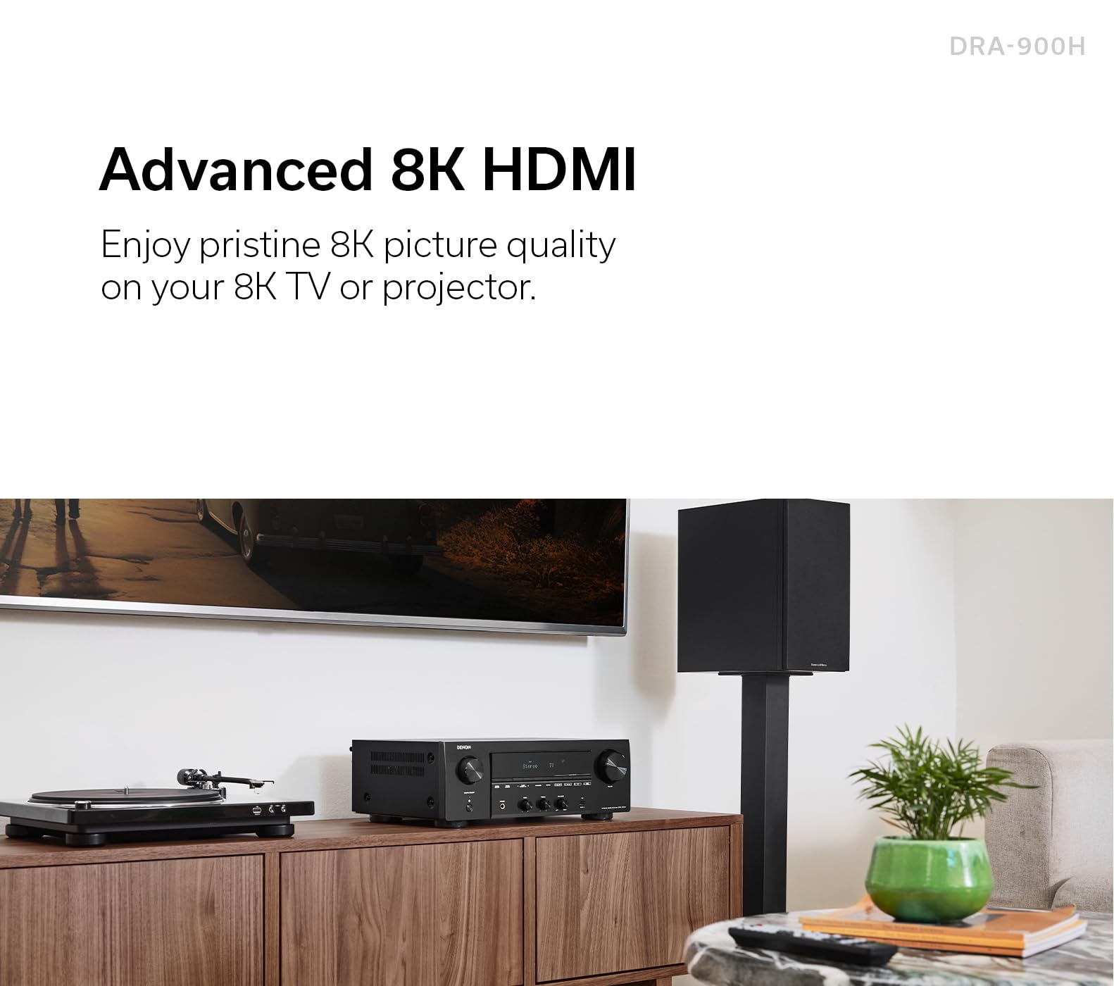 Denon Receiver Dra 900H   2 Channel Stereo Network Receiver   100W/Ch. Hi Fi Amplification, Built In Heos, Hdcp 2.3 Processing W