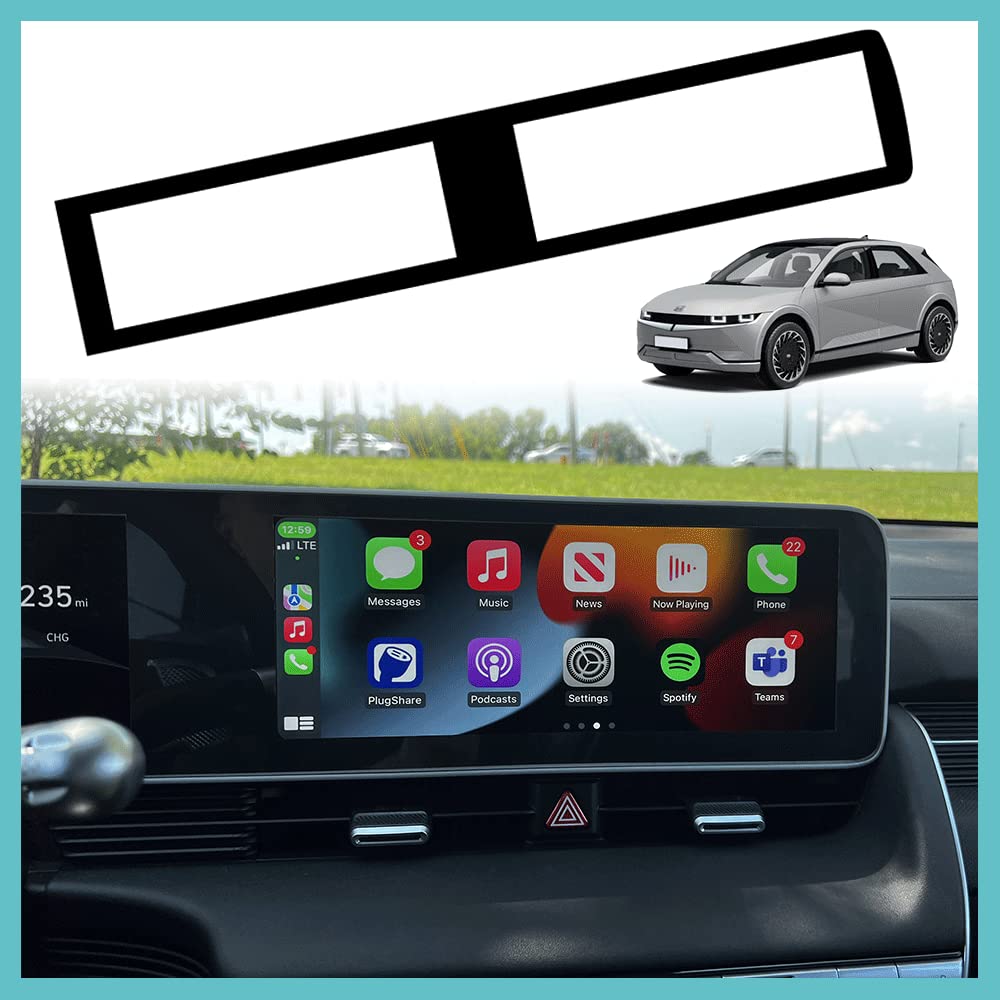 Bestevmod For Ioniq5 Screen Bezel Protector Accessories,Navigation Touchscreen Screen Bezel Compatible With Hyundai Ioniq 5 2022 2023 Accessories (Upgraded Gloss Black Bezel Only)