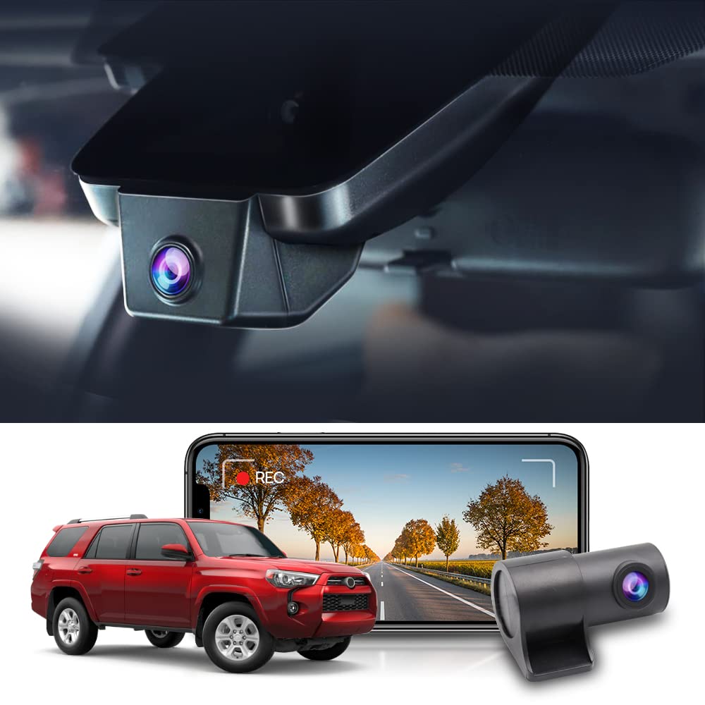 Fitcamx Front 4K+Rear 1080P Dash Cam For 2020-2024 Toyota 4Runner Trd Sport Limited Pro Off-Road Venture Sr5 Premium, Oem Look, 