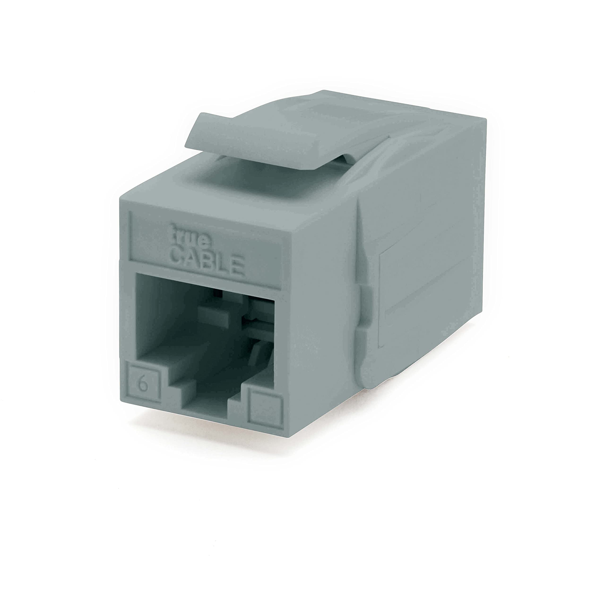 Truecable Cat6 Keystone Jack Coupler, Unshielded (Utp), Poe++ (4Ppoe), Ul Listed, Etl Verified, Ansi/Tia 568 2.D Cat 6 Performance Compliant, Female To Female Rj45 Couplers, Gray, 2 Pack