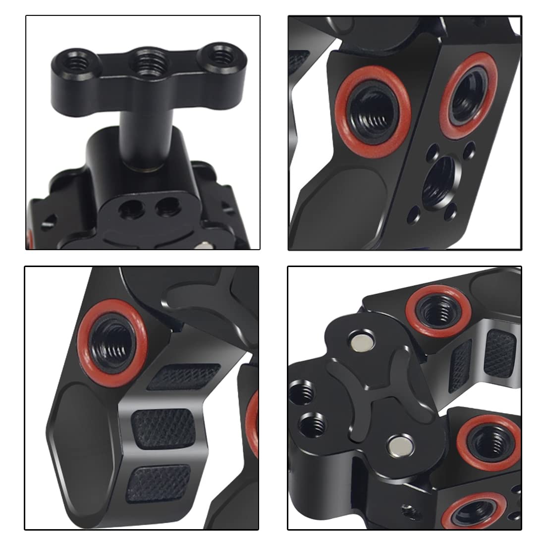 Super Clamp, Camera Clamp Mount With Locating Pin For Arri Standard, 1/4'' 20 & 3/8'' 16 Thread Versatile Strong C Clamp Accesso