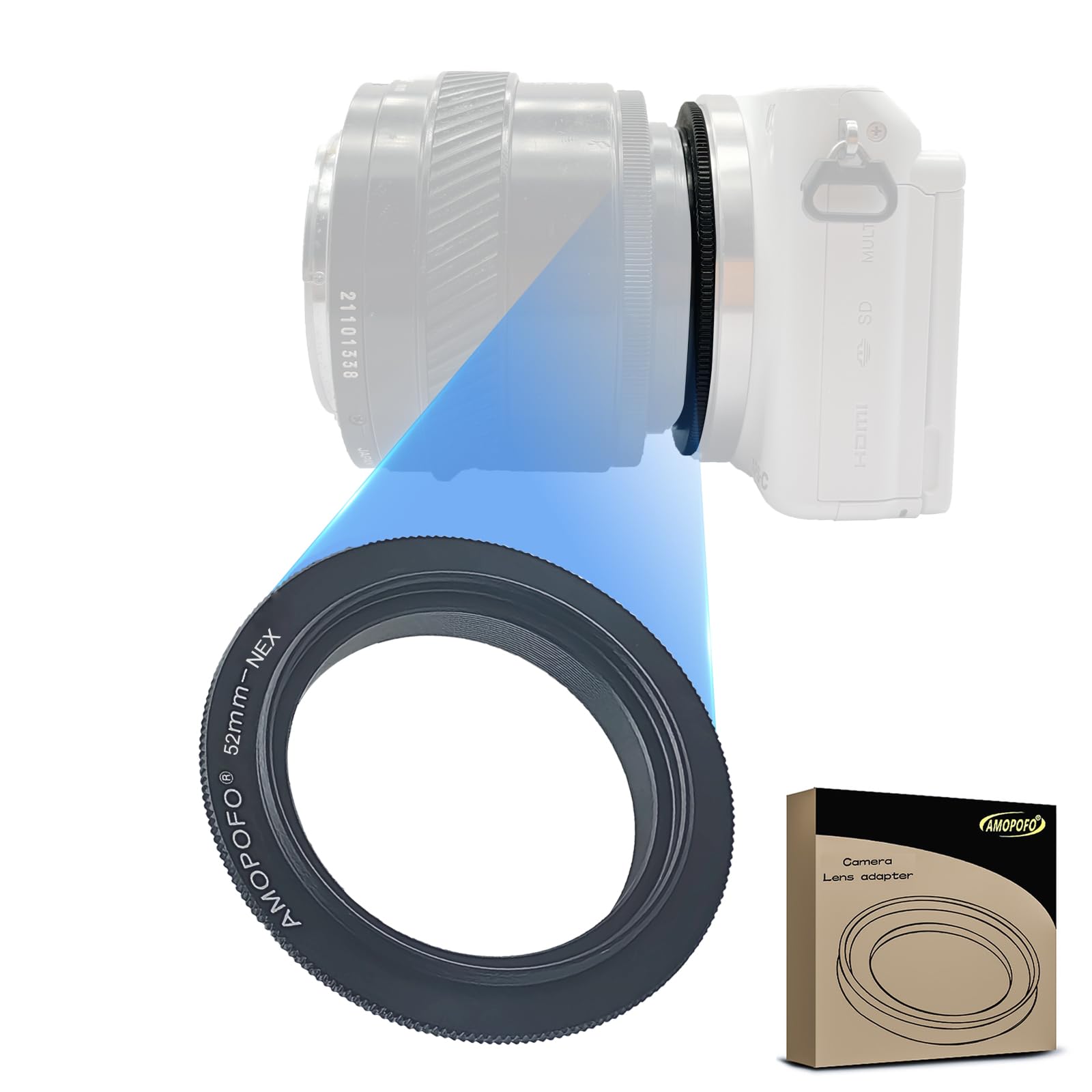52mm to NEX Macro Lens Reverse Ring Compatible with A9 A7 A7s A7R A7II A7RII A7SII A6300 A5100 A6000 A5000 A3000 NEX-5T NEX-3N N