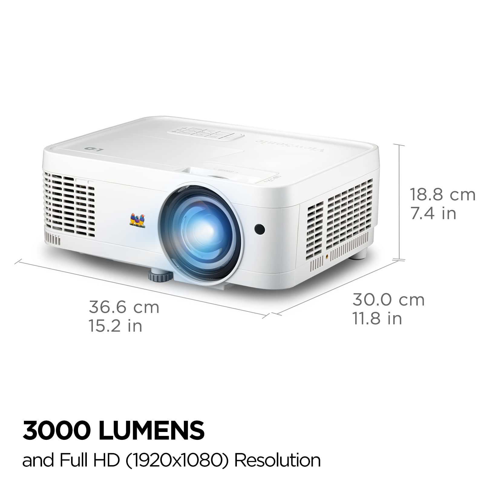 Viewsonic Ls560Wh 3000 Lumens Wxga Short Throw Led Projector With Hv Keystone And Lan Control For Business And Education