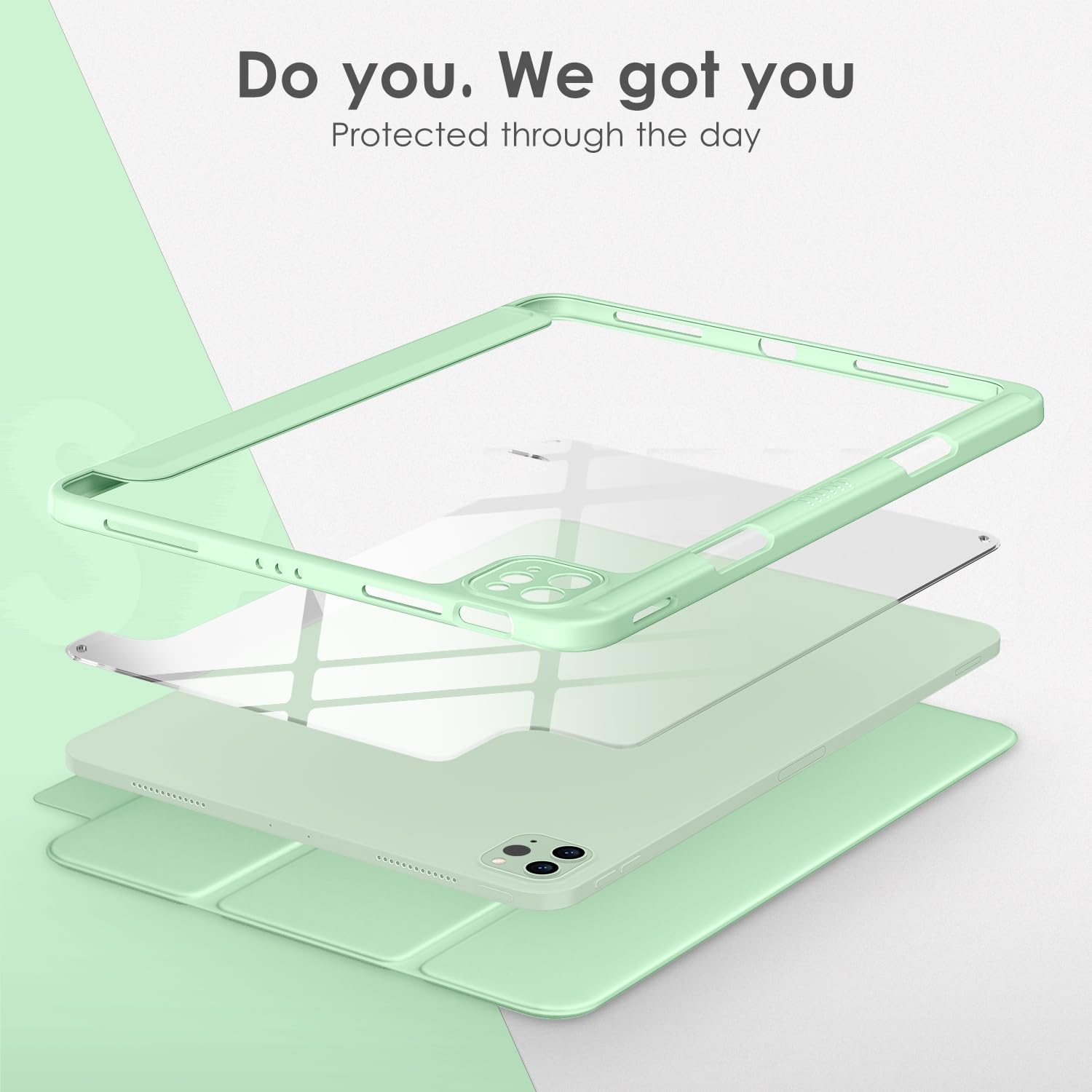 Dttocase For Ipad Pro 11 Inch 4Th/3Rd/2Nd/1St Generation Case, Ipad Air 11 Inch / 5Th / 4Th Generation Case With Clear Back,Penc