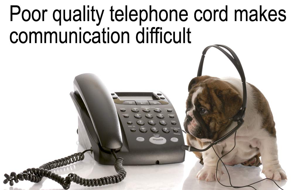 Telephone Cord, Phone Cord,Handset Cord, Black, 2 Pack, Universally Compatible