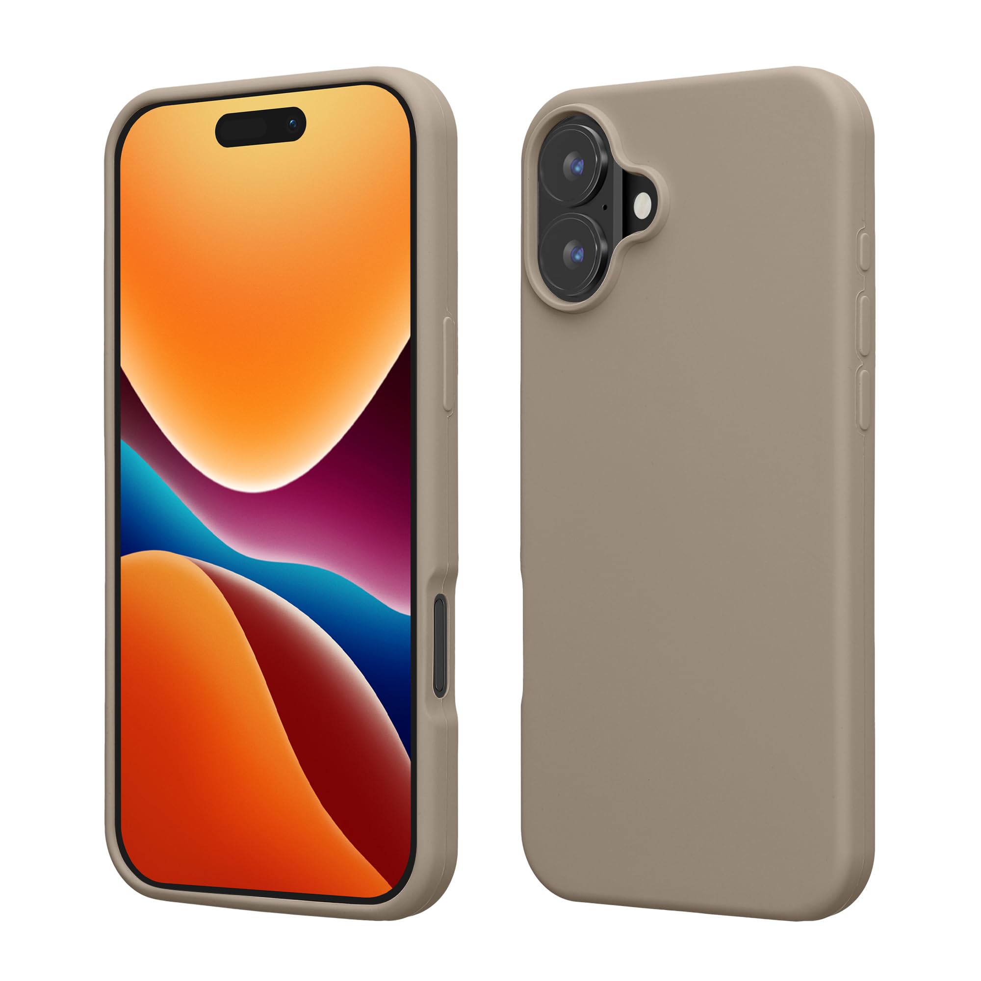 kwmobile Case Compatible with Apple iPhone 16 Case - TPU Silicone Phone Cover with Soft Finish - Taupe