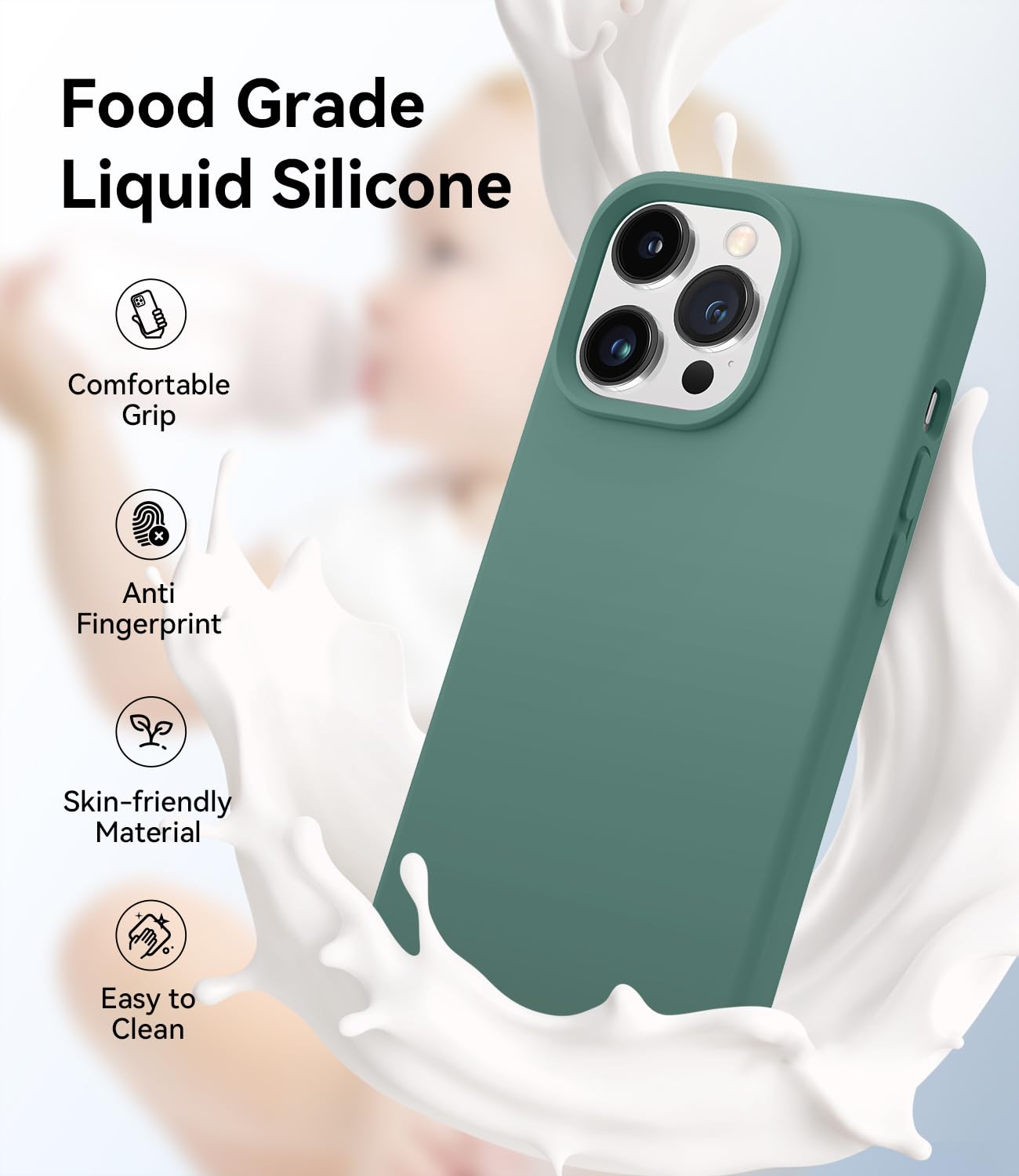 Aotesier Magnetic For Iphone 13 Pro Phone Case, [Compatible With Magsafe][Military Shockproof Protection]Silicone Case With Soft