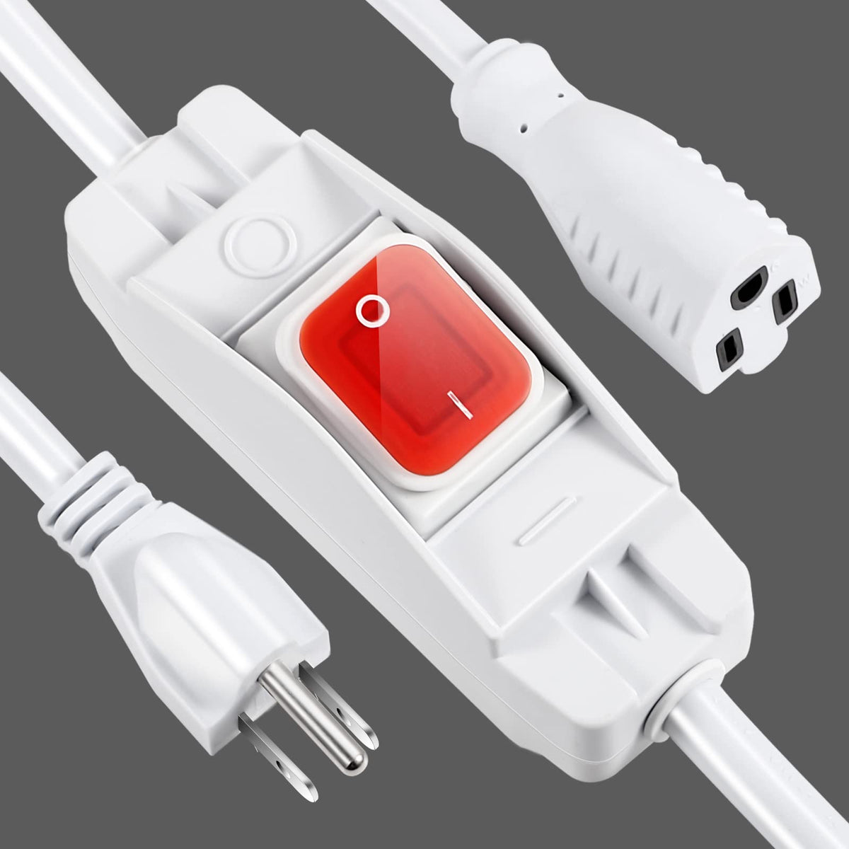 Outdoor Waterproof Extension Cord With Switch   3 Prong, On/Off Switch With Sjtw Extension Cord, Heavy Duty, 125V/250V (25 Ft, W