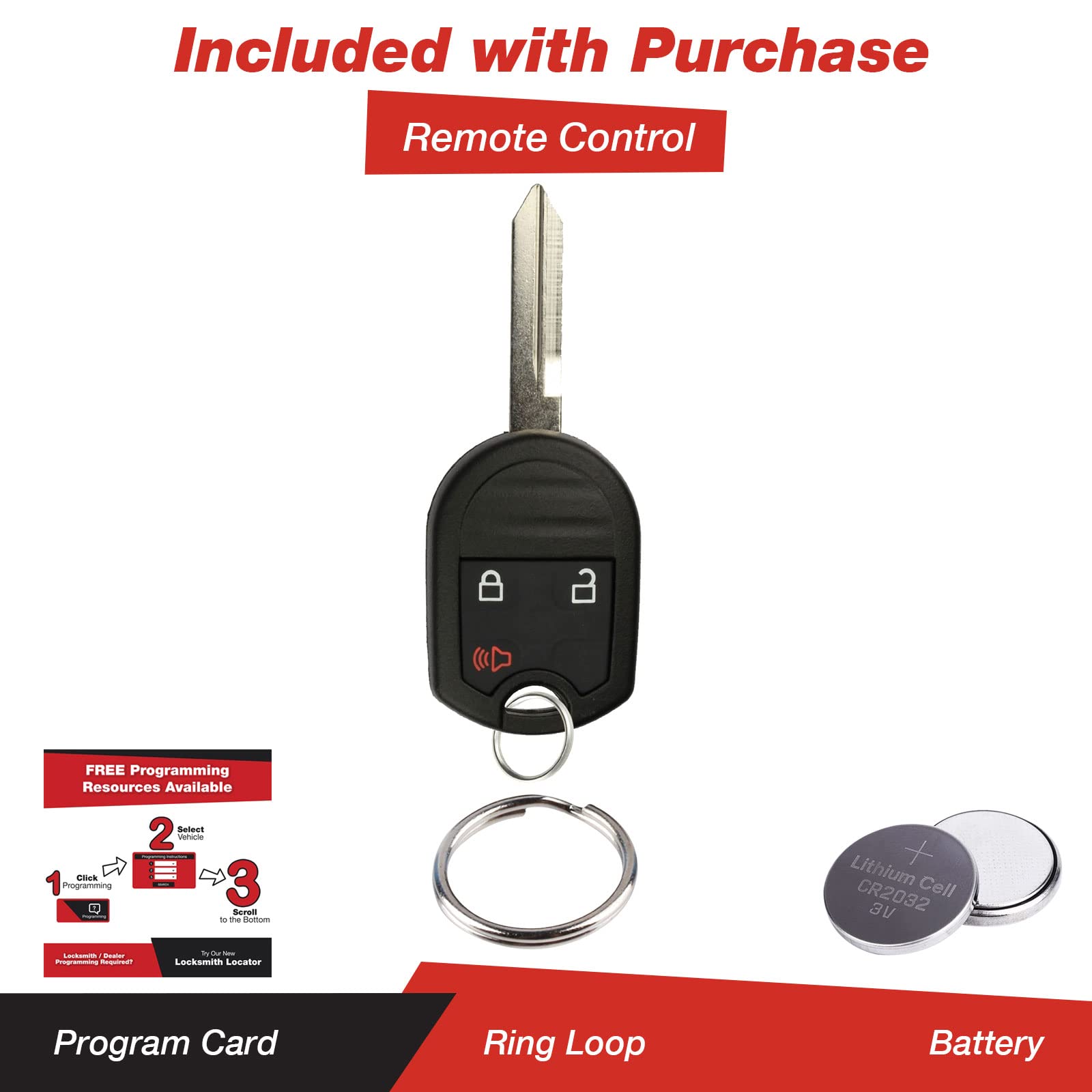 Keylessoption Keyless Entry Remote Control Uncut Blank Car Ignition Key Fob Replacement For Cwtwb1U793