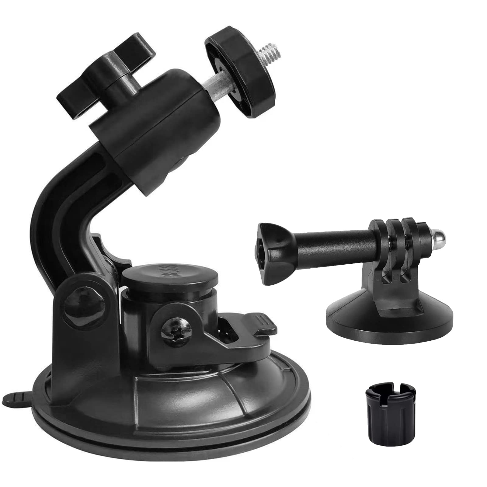 Witi Wall Mount Strong Suction Cup For Security Cameras Action Cameras Dach, 1/4 Thread Ball Joint And Tripod Adapter, Compatibl