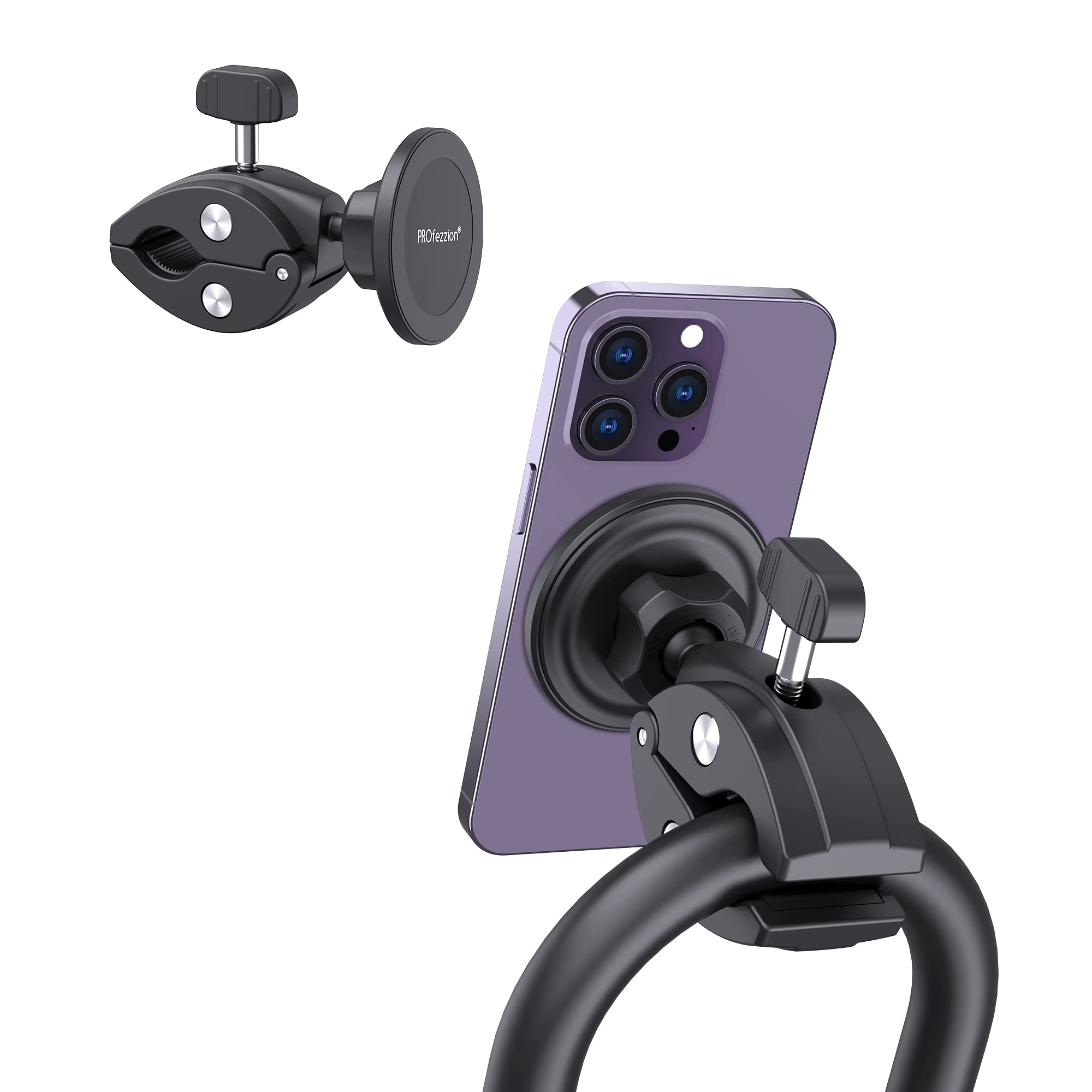 Phone Holder Mount Magnetic Gym: Fitness Equipment Handlebar Accessories, Treadmill, Spin Bike, Stroller, Cart, For Magsafe Ipho