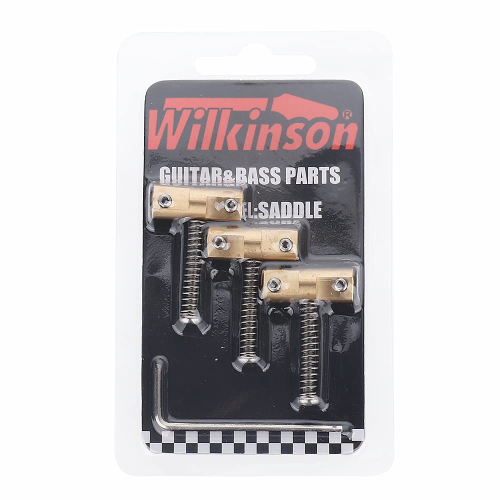 Wilkinson Guitar Bridge Compensated Brass Saddles Set  3Pcs Vintage Style Telecaster Electric Guitar Bridge Saddles   Replacemen