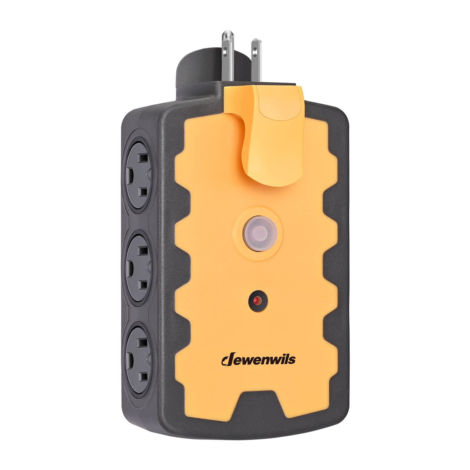 Dewenwils Extension Cord Plug Adapter, Heavy Duty 6 Outlet Splitter, 3 Prong Grounded Multi Plug Extender For Indoor Outdoor Ext