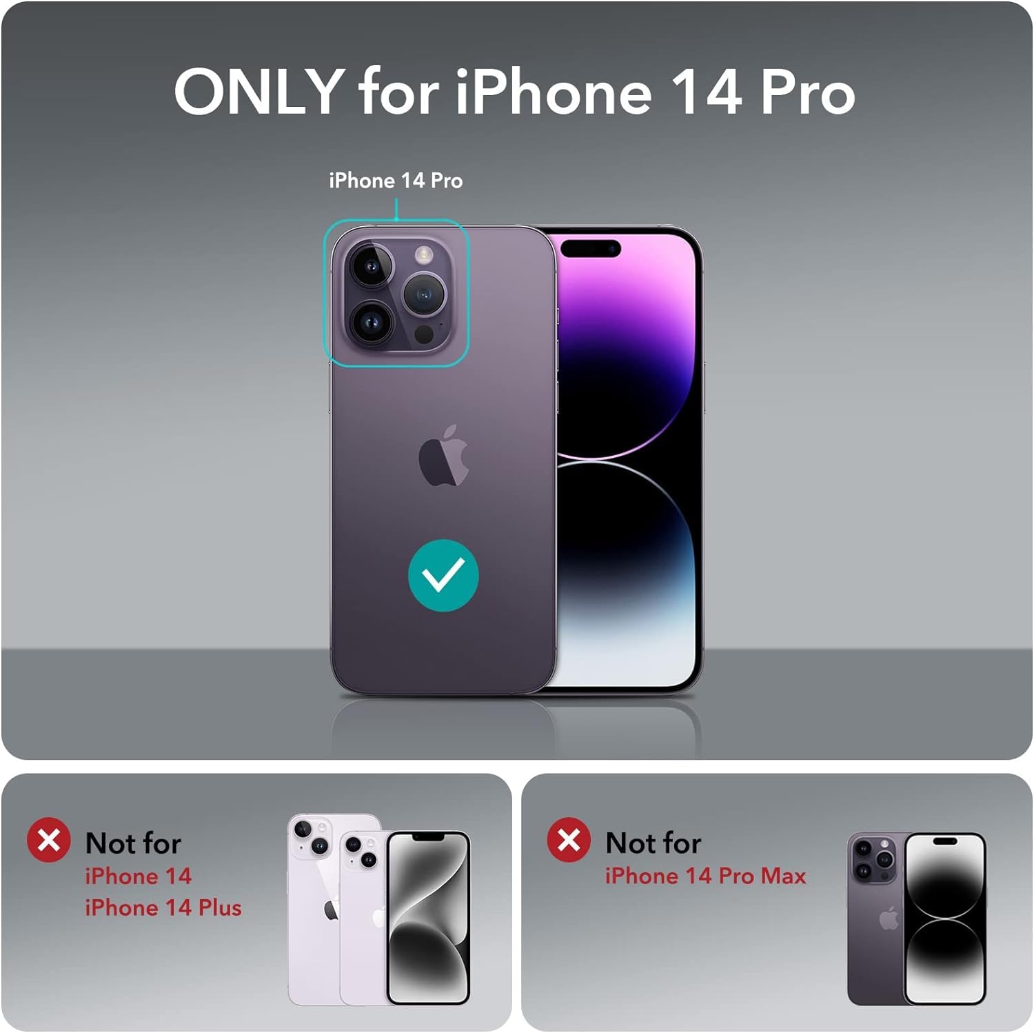 Esr For Iphone 14 Pro Screen Protector, Easy Installation Frame, Military Grade Protection, Ultra Tough, Scratch Resistant, Temp