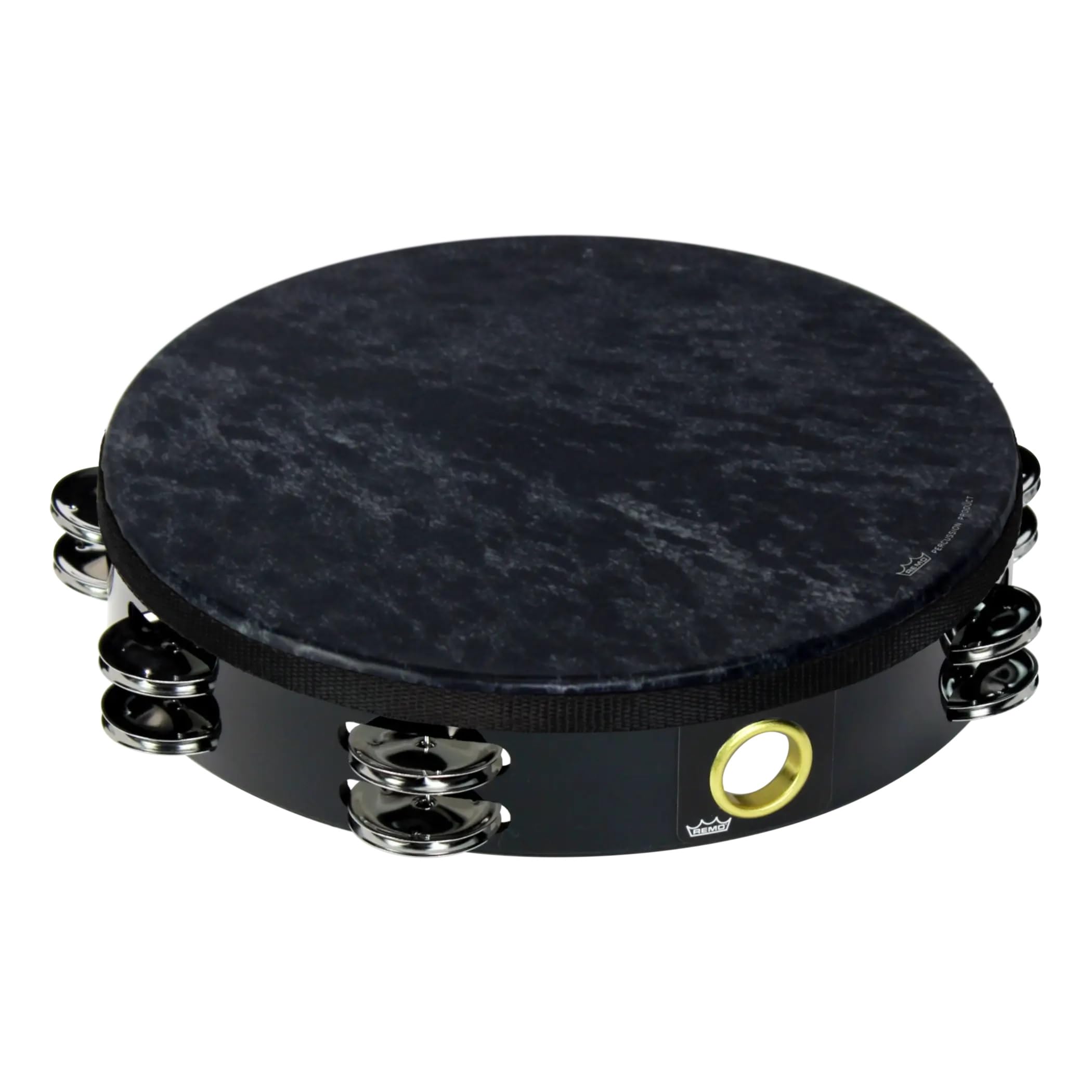 Tambourine, Wild, 10 Diameter, 8 Pairs Jingles x 1 Row, SKYNDEEP Goat Black Graphic, Black