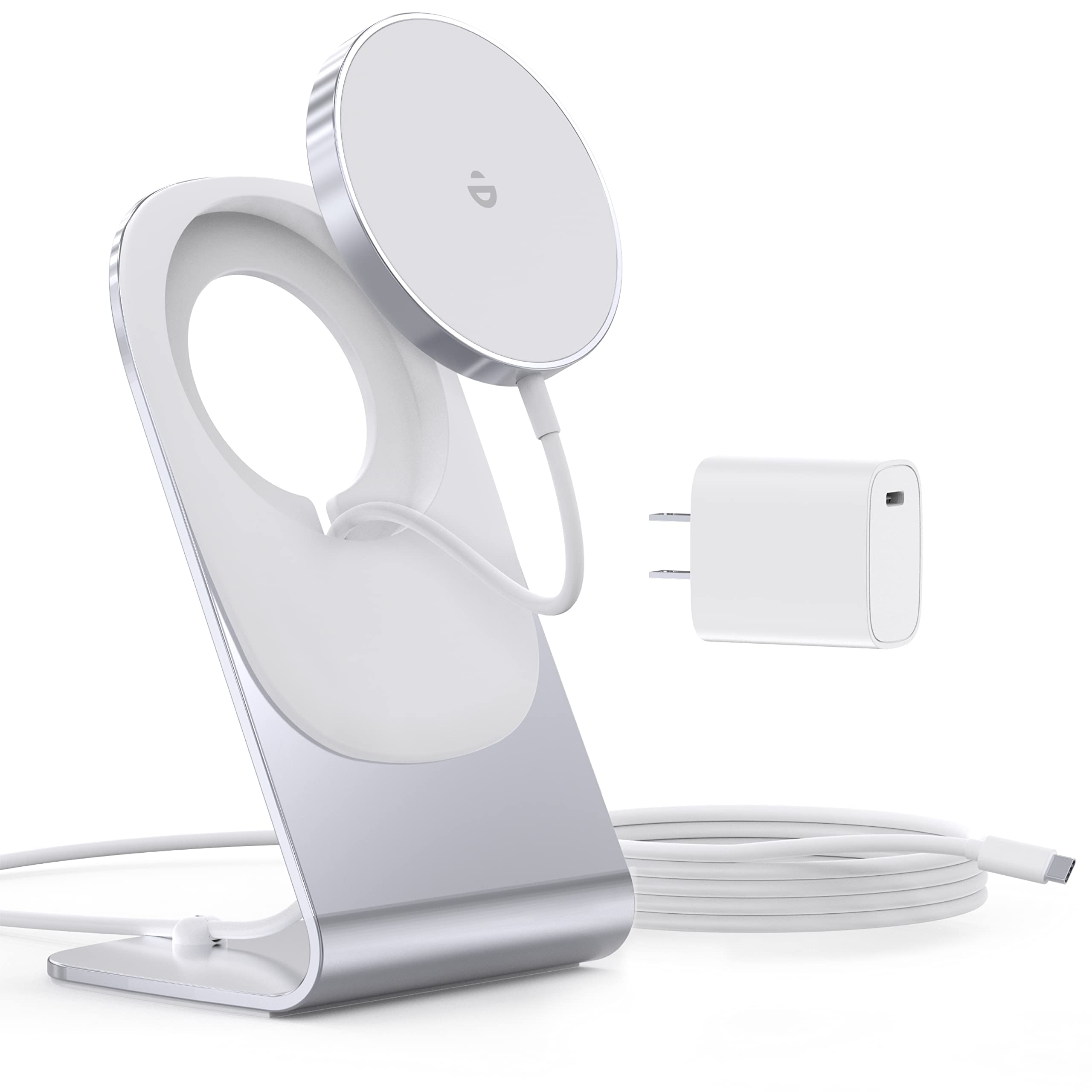 Magnetic Wireless Charger for iPhone 17/16/15/14/13/12 - Mag Charger+20W USB C Adapter, Fast Wireless Charging Stand/Pad with 5f