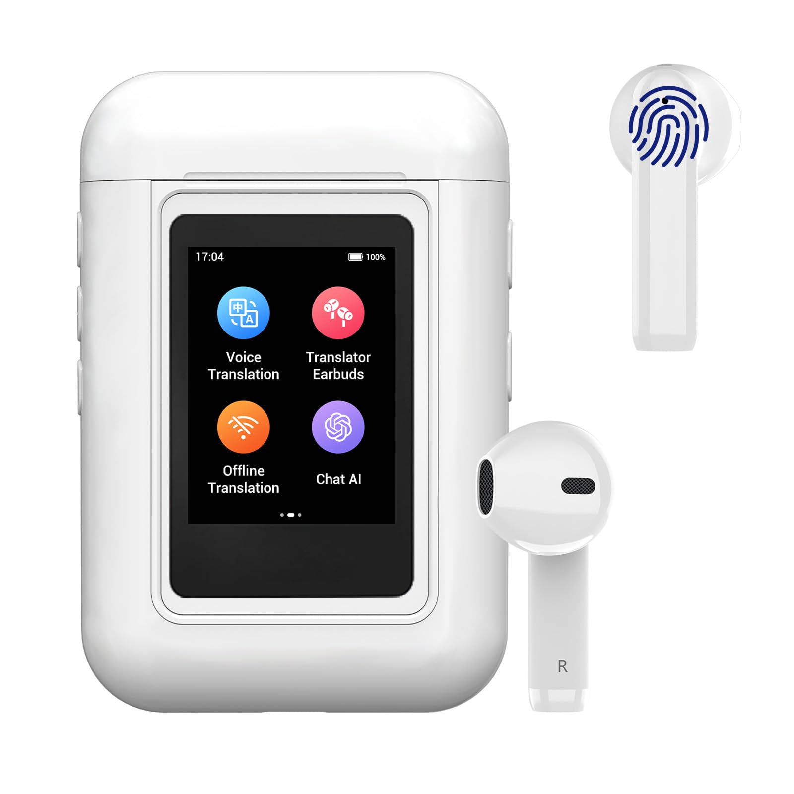 AI 2-In-1 Translation Earbuds Real Time, 16 Languages Any-to-Any Offline Translation No App/WiFi Needed, Language Translator Ear