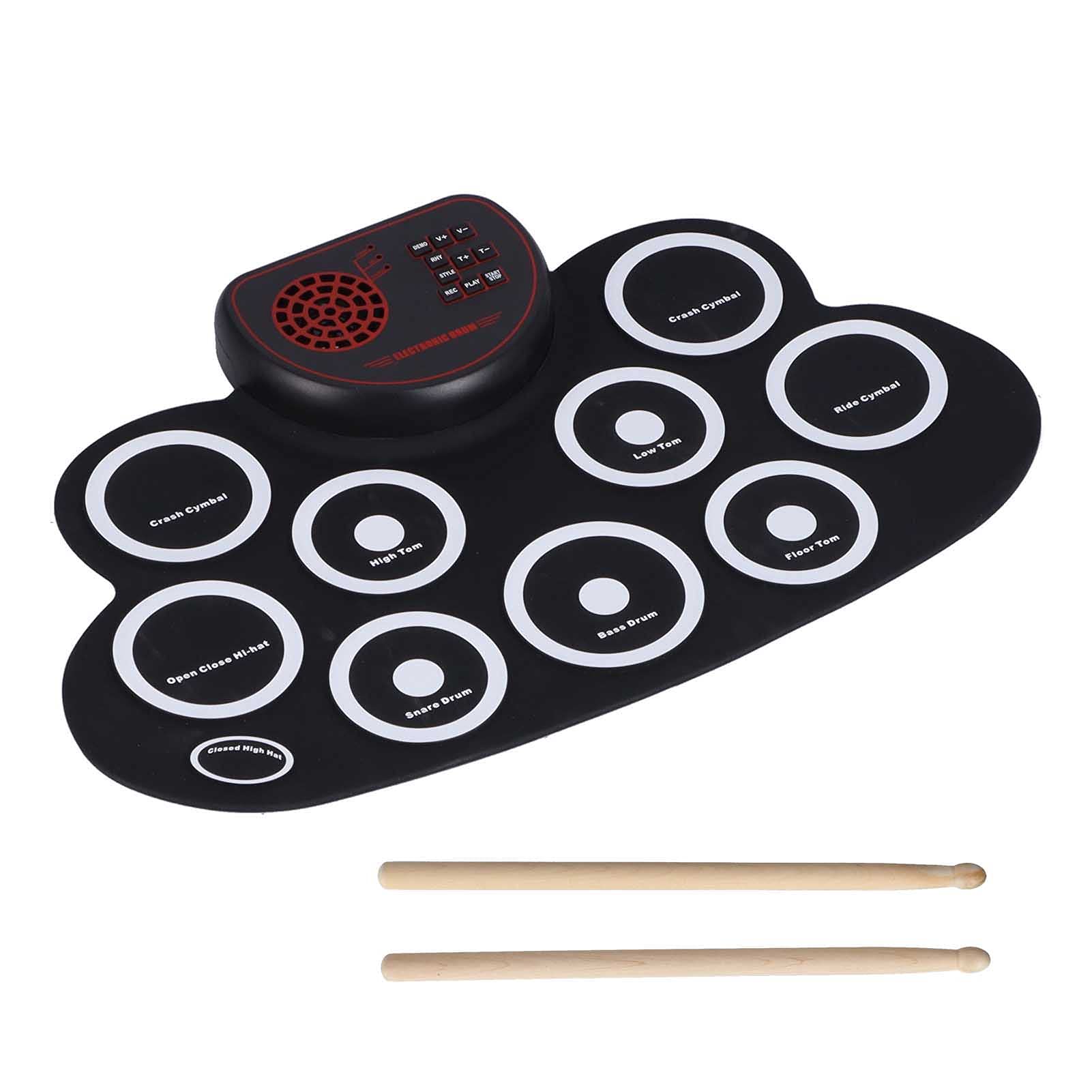 Roll Up Drum Practice Pad, Usb Rechargeable 18 Hours Playing Time Electronic Drum Pad Set For Home Play