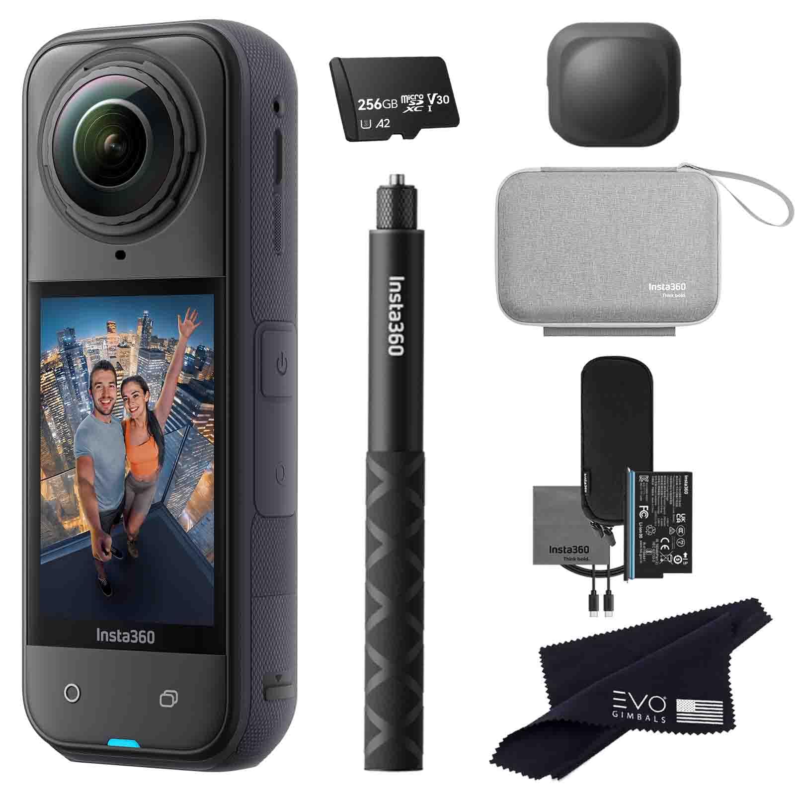 Insta360 X5 Travel Bundle-8K Waterproof 360 Action Camera with 1/1.28 48MP Sensors, 8K 360 HDR Video, 72MP 360 Photo, 4K Single-