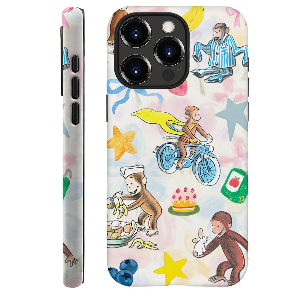 Case for iPhone 13 Pro Max - [Drop Protection Phone Cover] - Hybrid Case for Girl Women - Cute Monkey Fruit