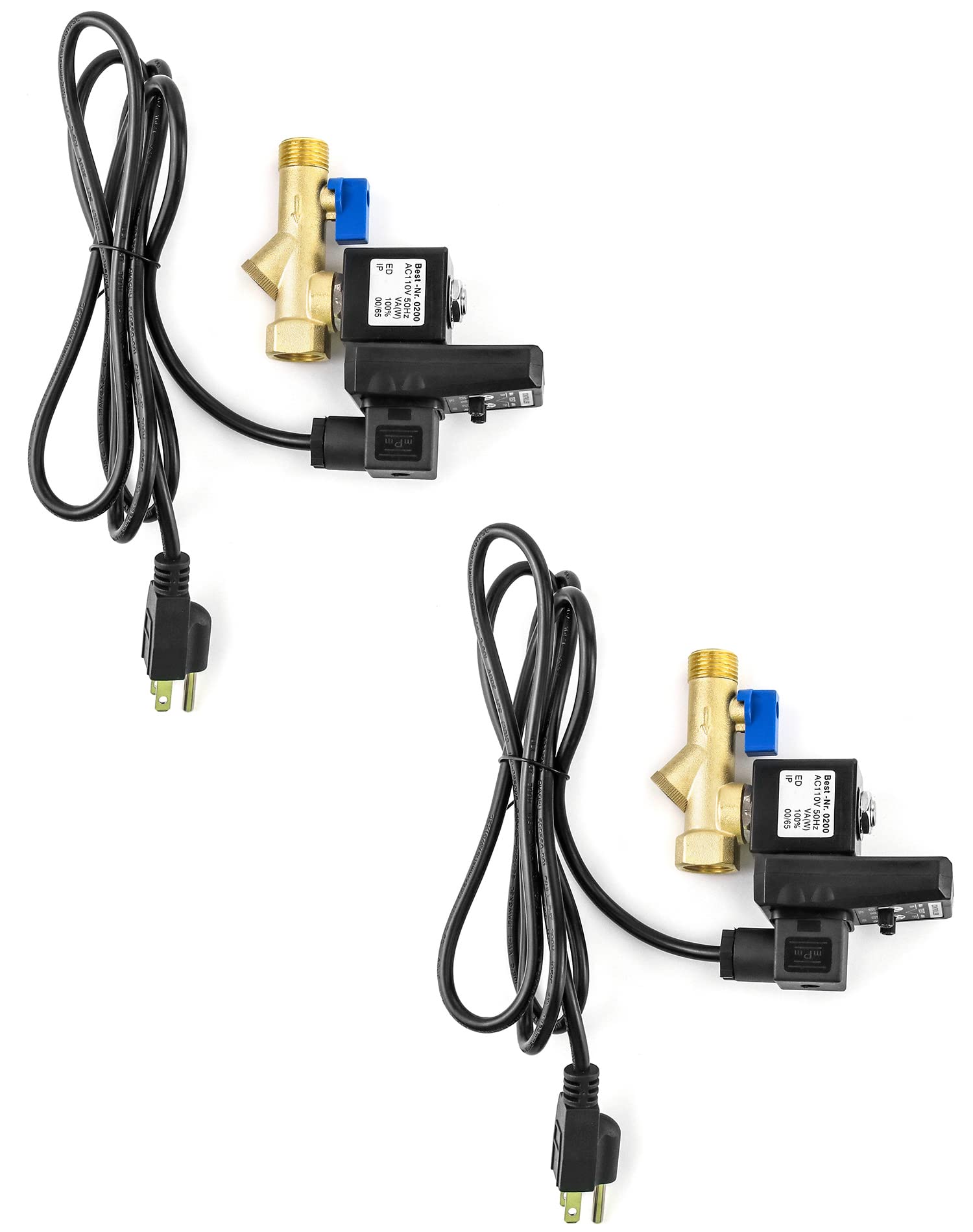 Qwork Automatic Gas Tank Valve With Us Plug   2 Pack Suitable For Gas Tanks, Drip Legs, And Compressed Air System Components   A