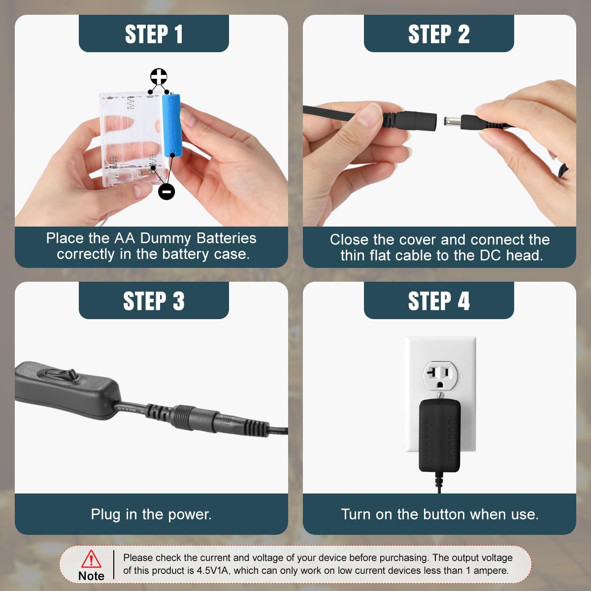 Lenink 1 To 3 Ac Power Supply Adapter Kit With On/Off Switch For Aa Battery, Replace 3 Aa Battery