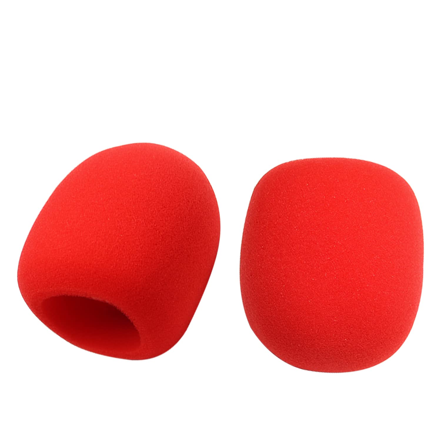 Fielect 5Pcs Microphone Cover Sponge Foam Mic Cover Handheld Microphone Windscreen Shield Protection Micro Foam Filter Red For Ktv Broadcasting