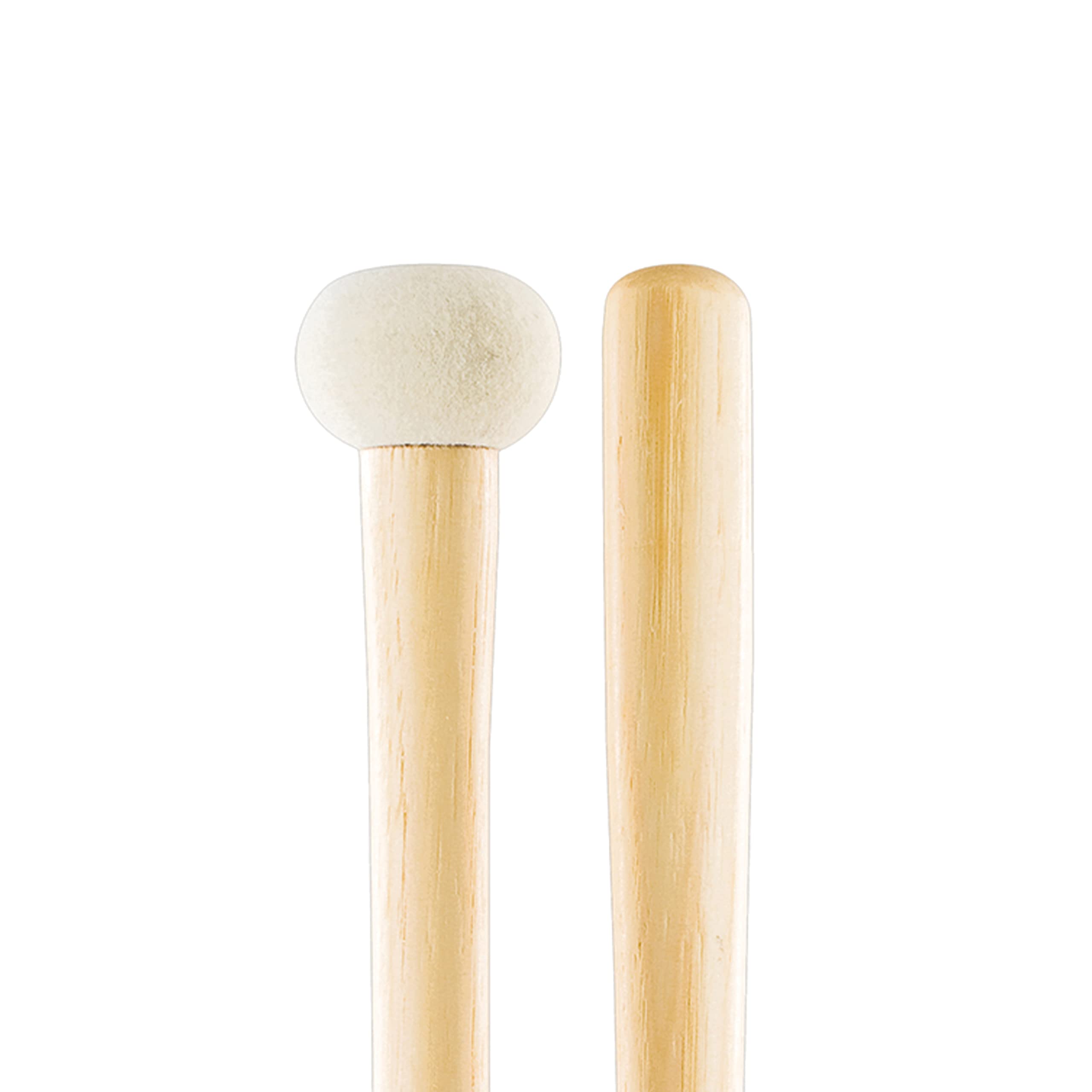 Promark Bass Drum Mallets - Performer Series - Special Extra Dense Felt Head - Ideal For 16-18 Inch Bass Drums - American Hickor