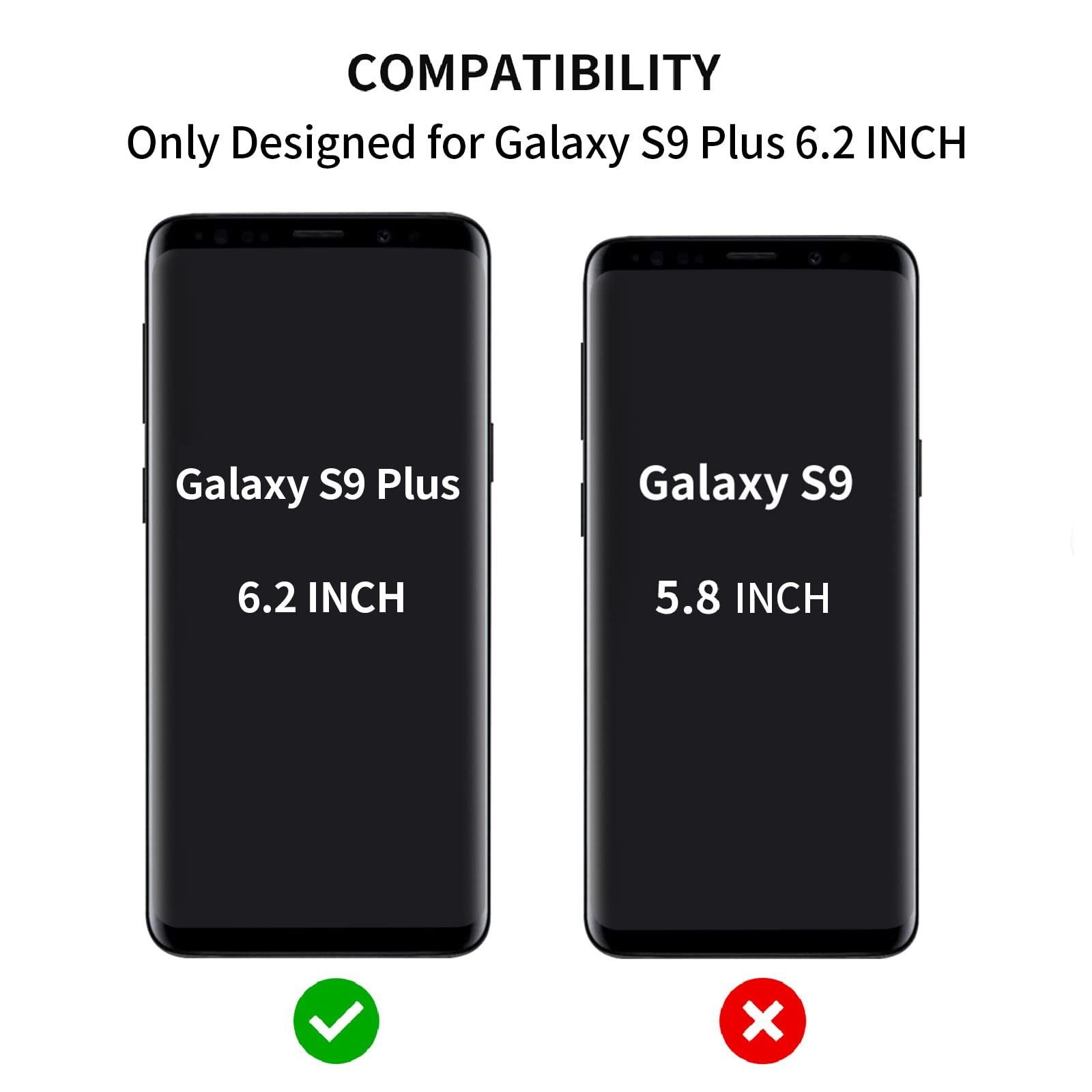 Zgxhga For Samsung Galaxy S9 Plus Screen Replacement,Replacement Screen For Galaxy S9 Plus Series 6.2 Inch,Tempered Glass Replac