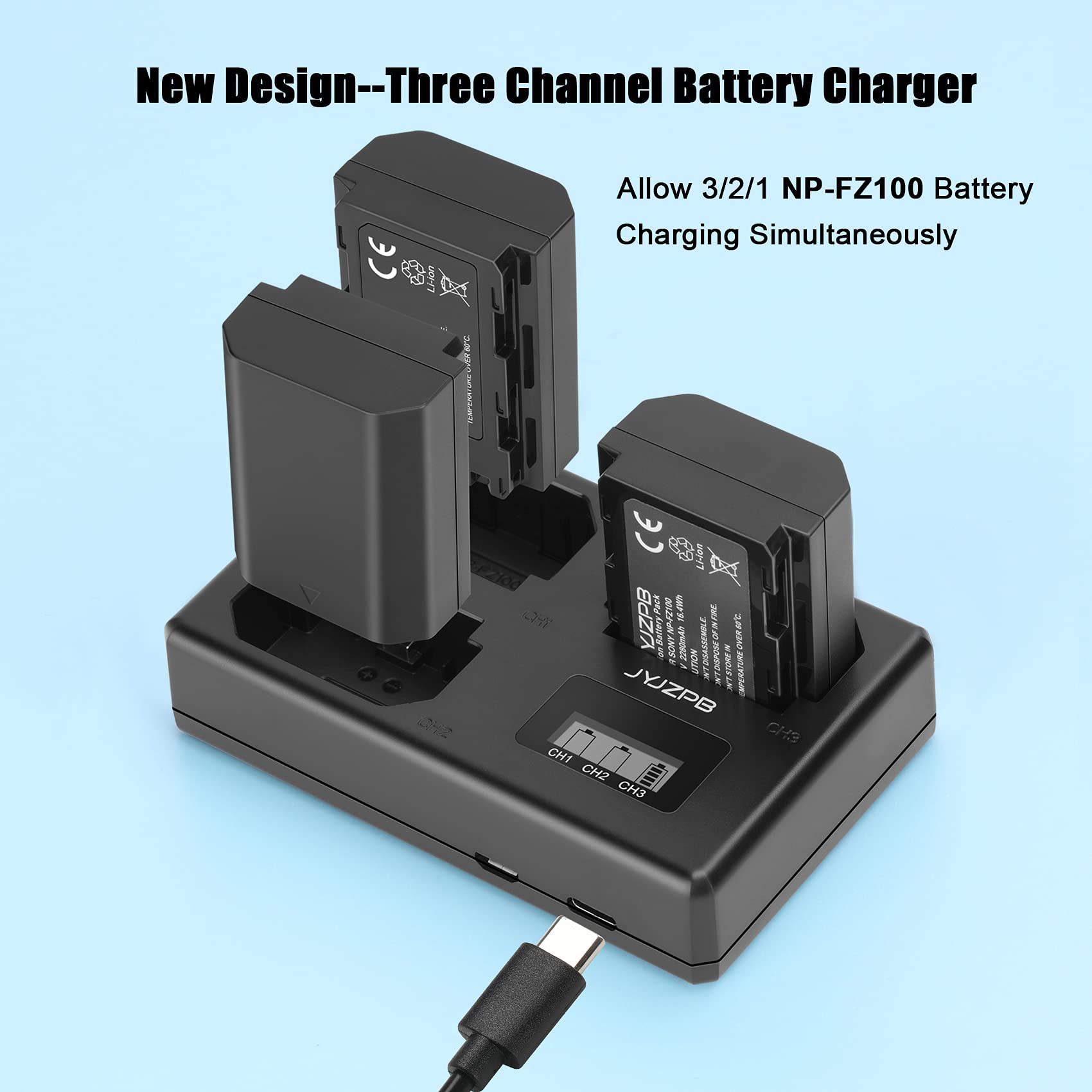 Jyjzpb 3 Pack Np Fz100 Replacement Battery For Sony A7Iii, A7Iv, A7R Iii, A9, A6600, A6700, A9S, A7R3, A7S Iii, A7R Iii, And Tri