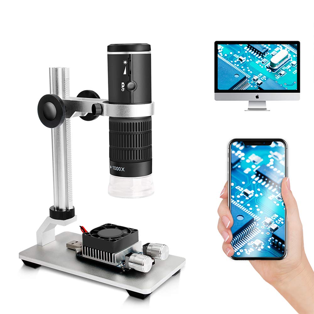 Cainda Wifi Digital Microscope For Iphone Android Phone Mac Windows, Hd 1080P/720P Video Record 50 1000X Magnification Wireless
