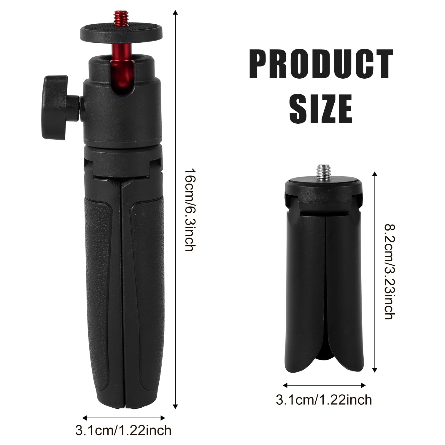 Dji Osmo Pocket 3 & 2 Selfie Stick Tripod Kit - Black, Portable, Retractable, Tabletop Mount