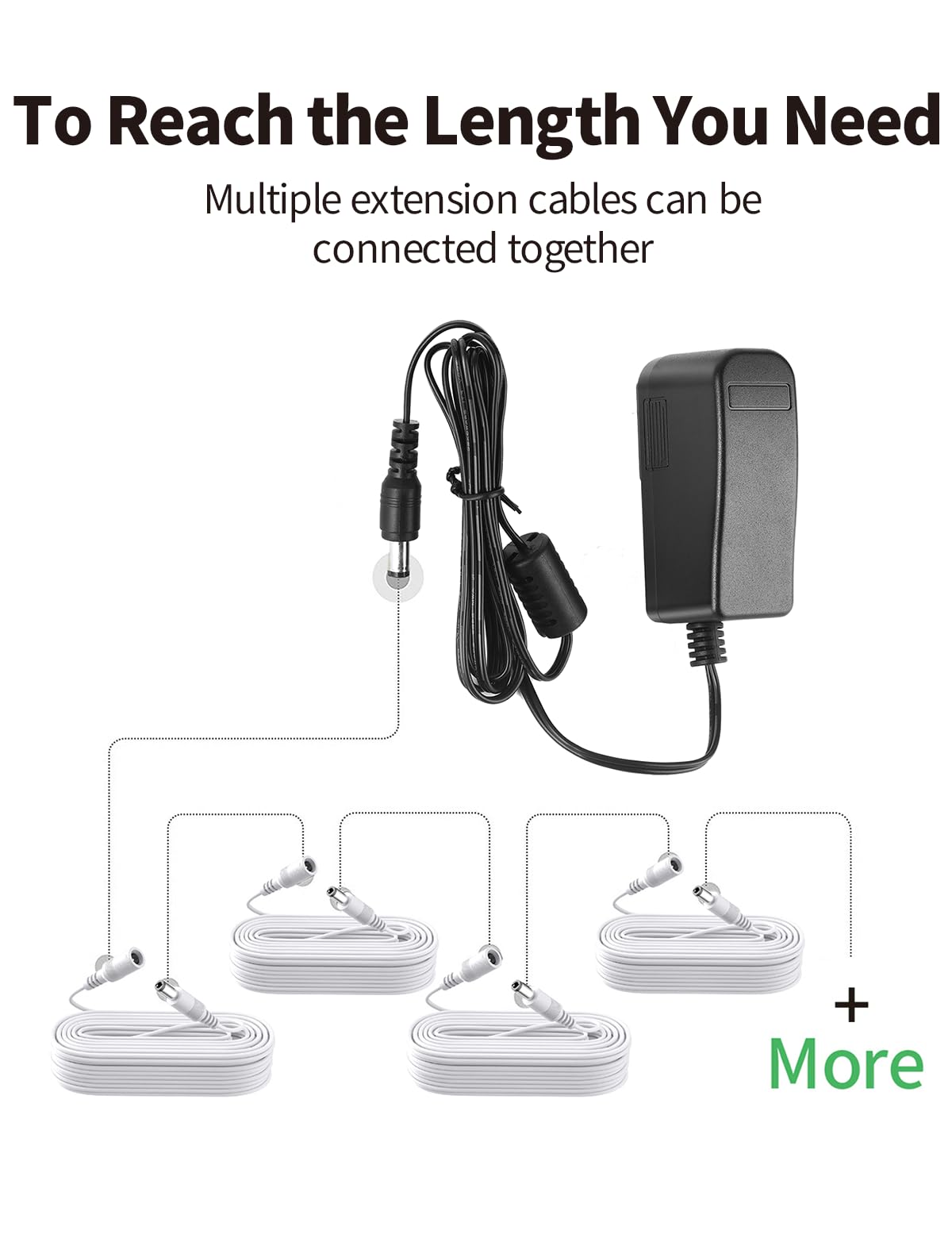 Tonton Power Extension Cable 10M 33Ft 2.1Mm X 5.5Mm Compatible With 12V Dc Adapter Cord For Cctv Security Camera System Nvr Dvr