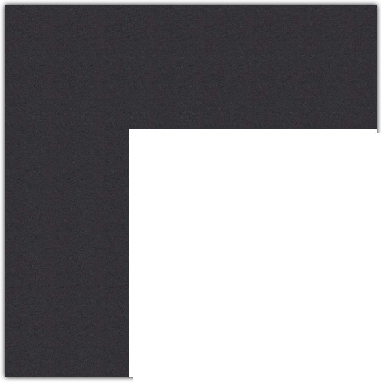 19X19 Smooth Black / Black Custom Mat For Picture Frame With 15X15 Opening Size (Mat Only, Frame Not Included)