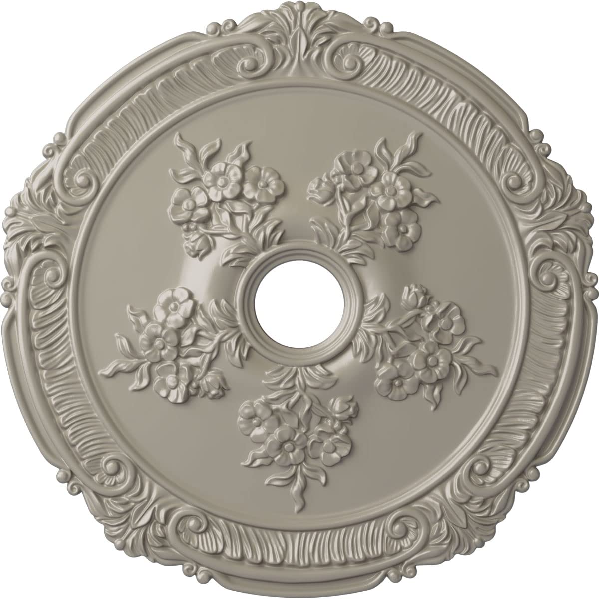 Ekena Millwork Cm26Atpws Attica With Rose Ceiling Medallion, 26''Od X 3 3/4''Id X 1 1/2''P, Hand Painted Pearl White
