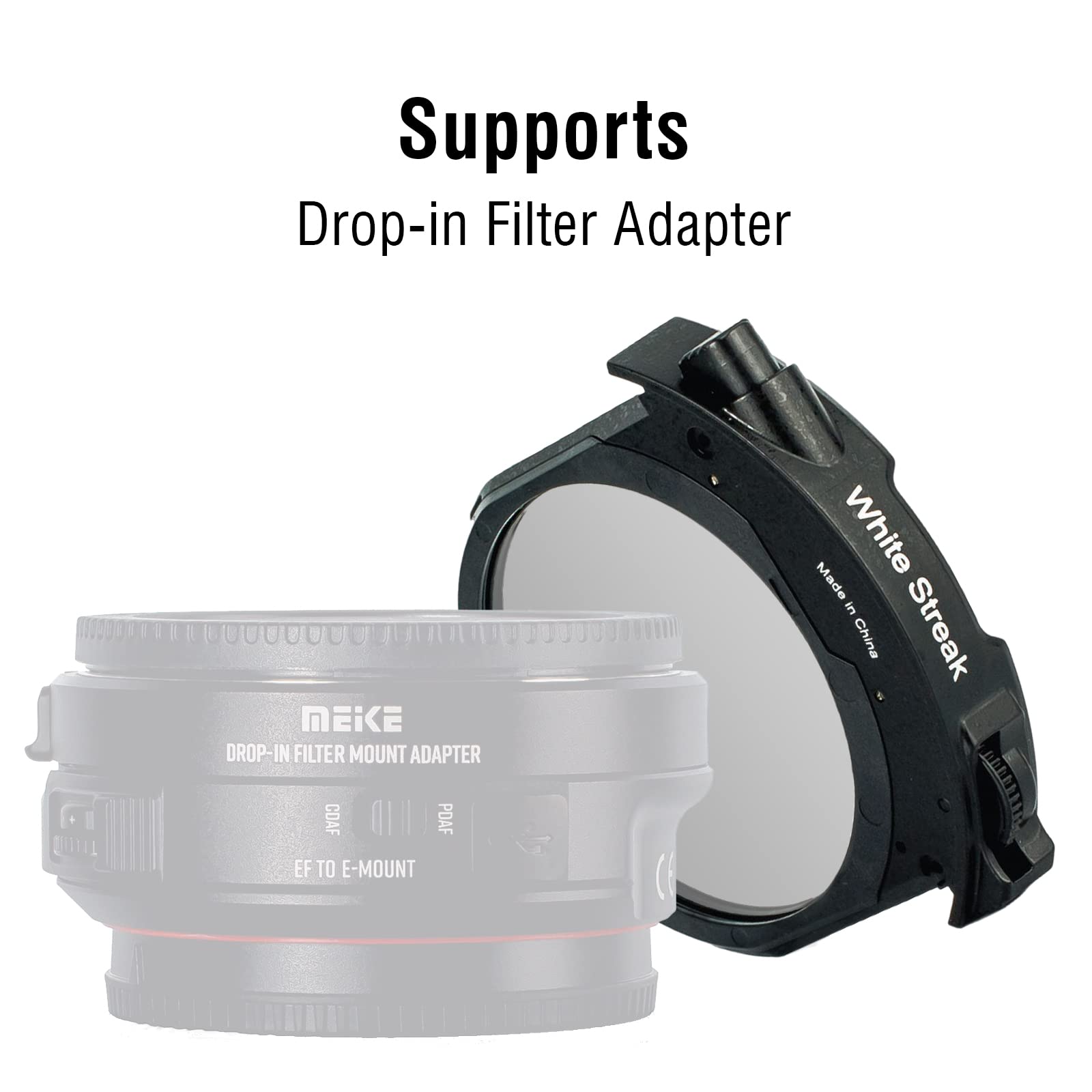Meike MK-EFTR-WS White Streak Drop-in Filter Glass for Lens Adapters