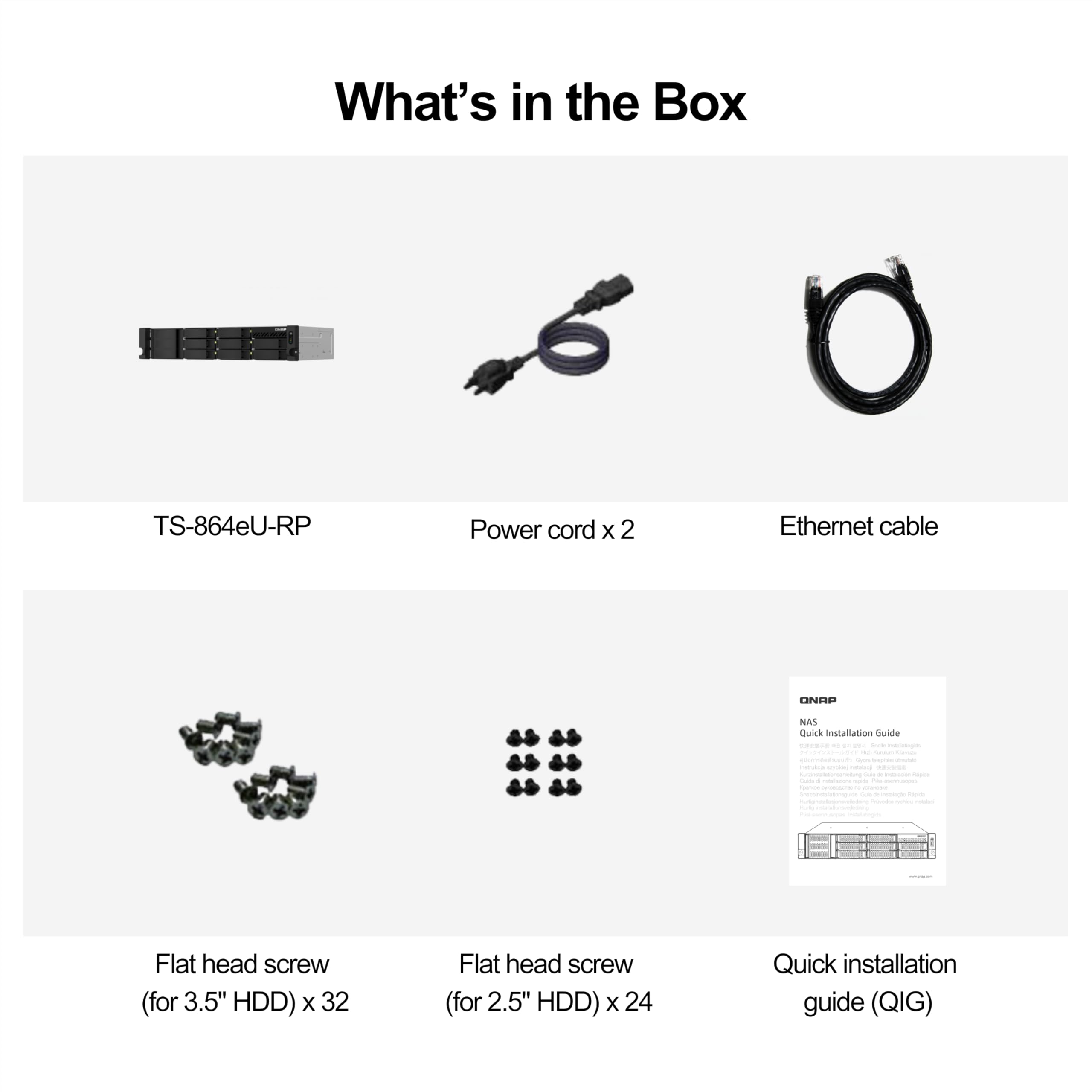 Qnap Ts 864Eu Rp 8G Us 8 Bay High Speed Short Depth Rackmount Rackmount Nas With Dual 2.5Gbe, Intel Celeron Cpu, 8Gb Ddr4 Memory