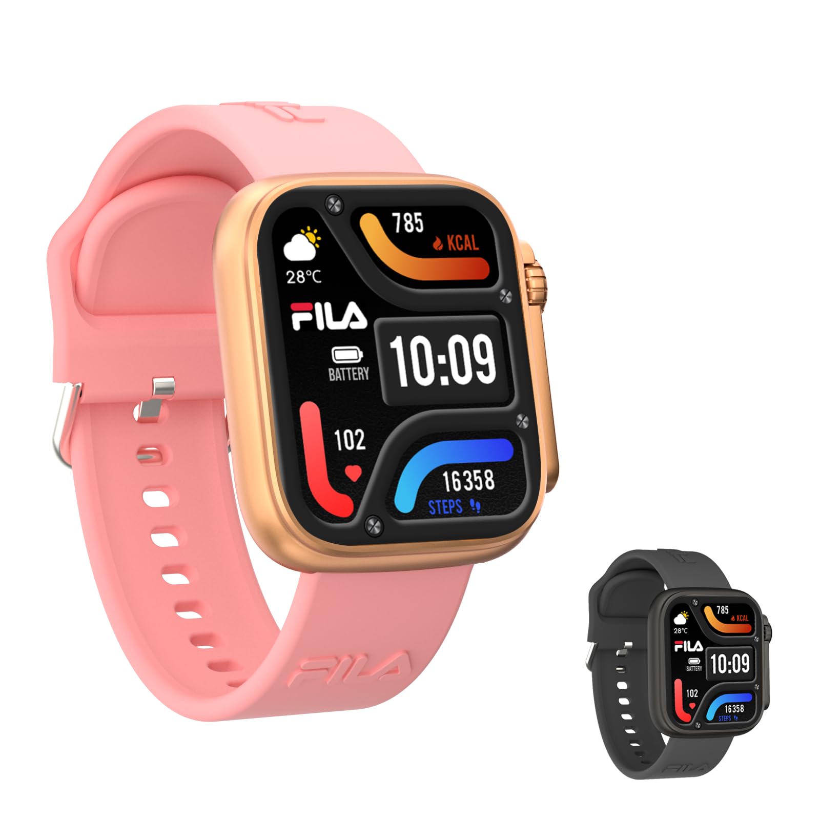 Fila Smart Watch with Bluetooth Calls, 1.83 Screen Fitness Tracker for Men Women, IP67 Waterproof, 120+ Workout Modes, 24/7 Hear