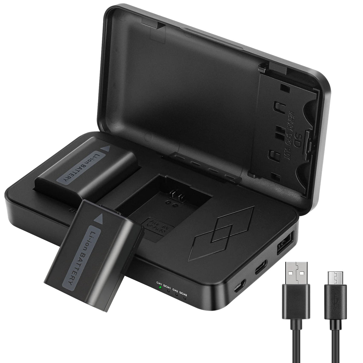 Jyjzpb A6000 Np Fw50 Replacement Battery Charger Set Compatible For Sony Alpha A6400 Zv E10 A7Ii A5100 A6500 A6300 A6100 A7 A7Ri