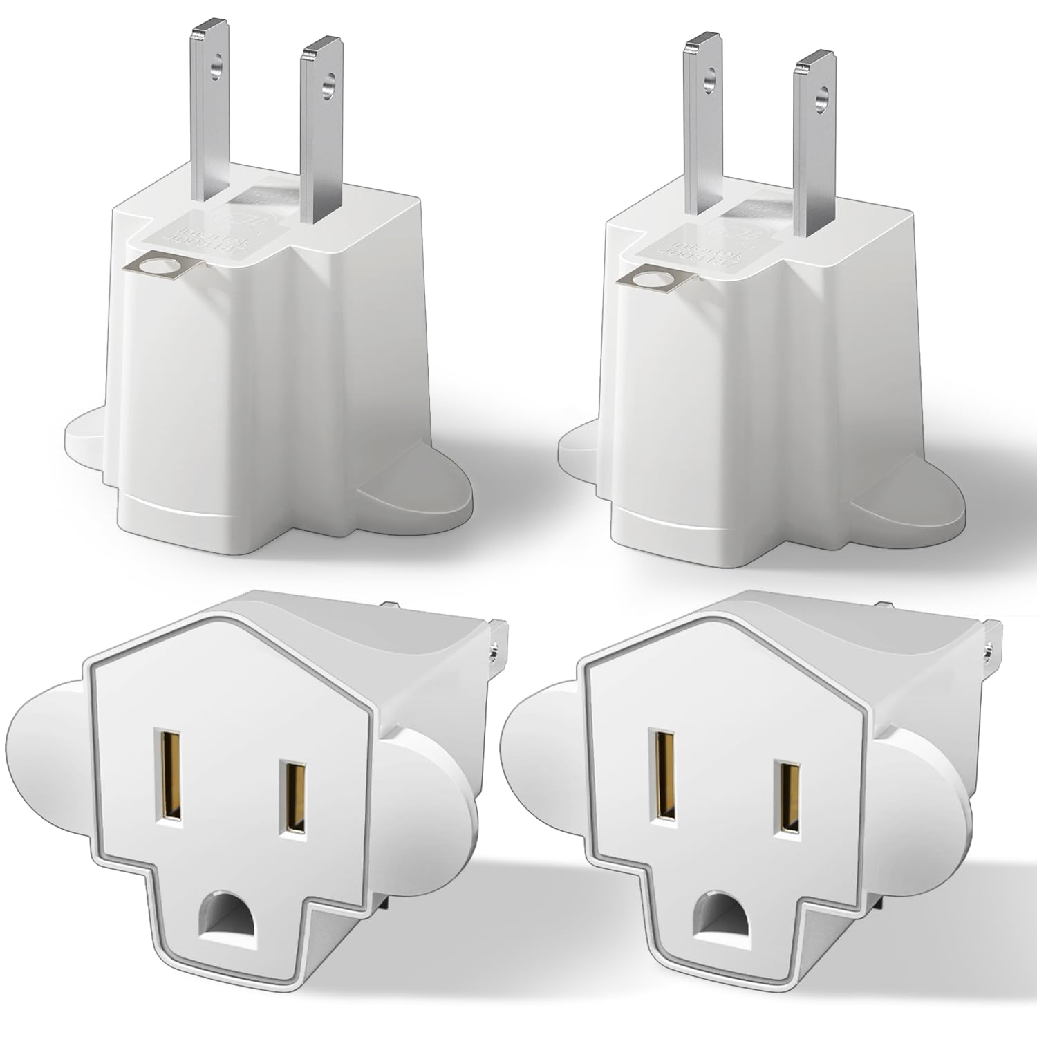 Portable 3 Prong To 2 Prong Outlet Adapter, Fireproof 392? 3 2 Prong Adapter Converter, Heavy Duty Wall Plug Adapter For Househo