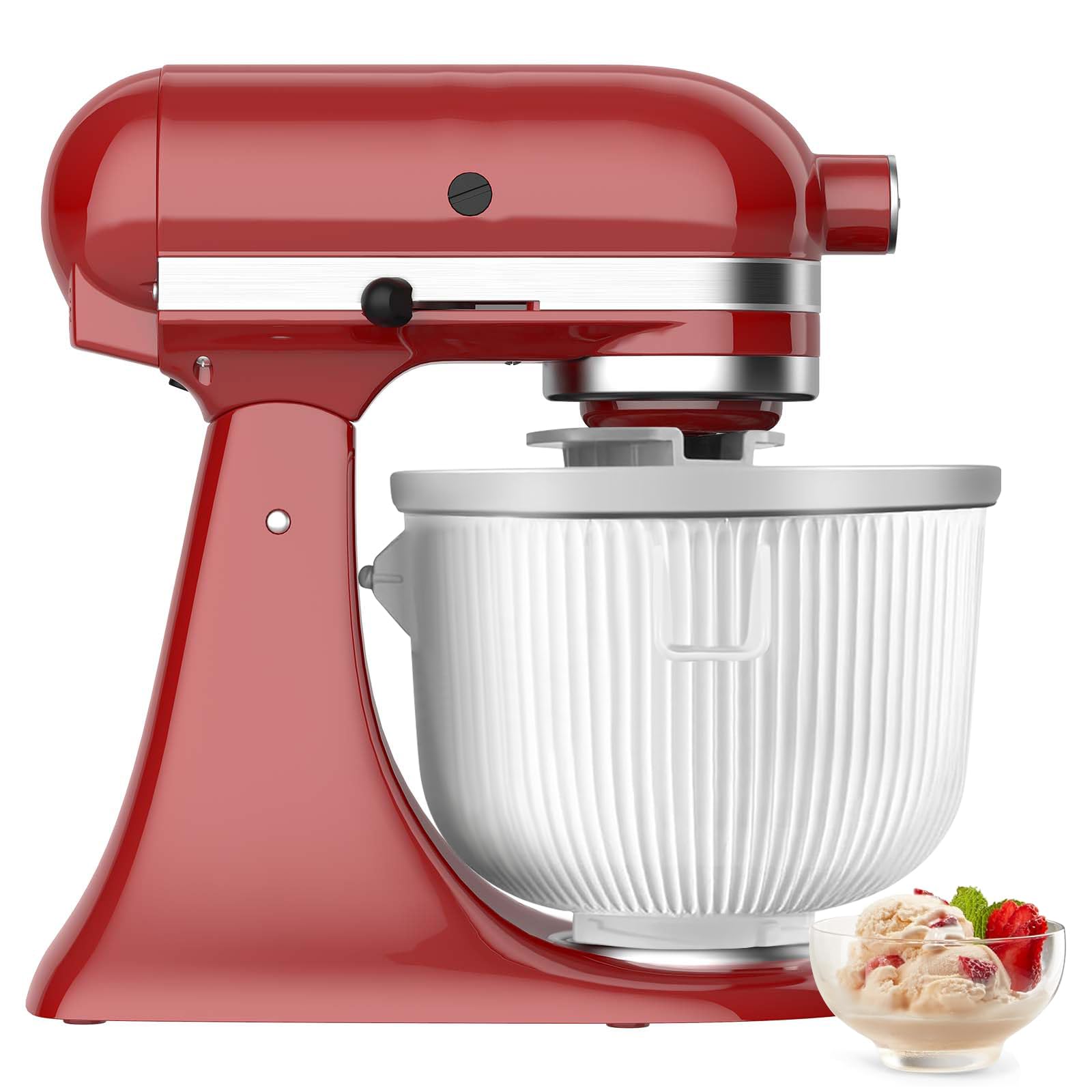 Ice Cream Attachment For Kitchenaid,Fits Kitchenaid 4.5 5Qt/5.5 6 Quart Stand Mixers,Mixer Accessories,Makes 2 Quarts Of Frozen