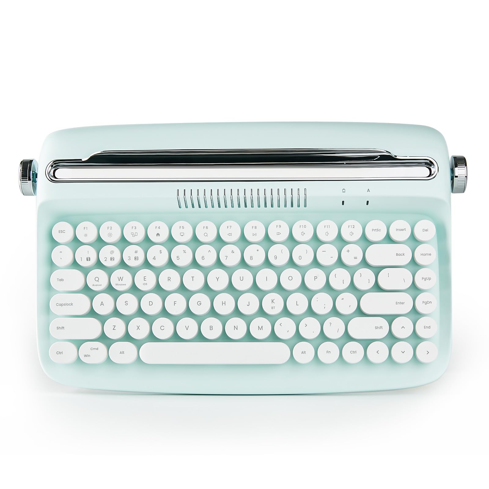 Yunzii Actto B303 Wireless Keyboard, Retro Bluetooth Aesthetic Typewriter Style Keyboard With Integrated Stand For Multi Device 