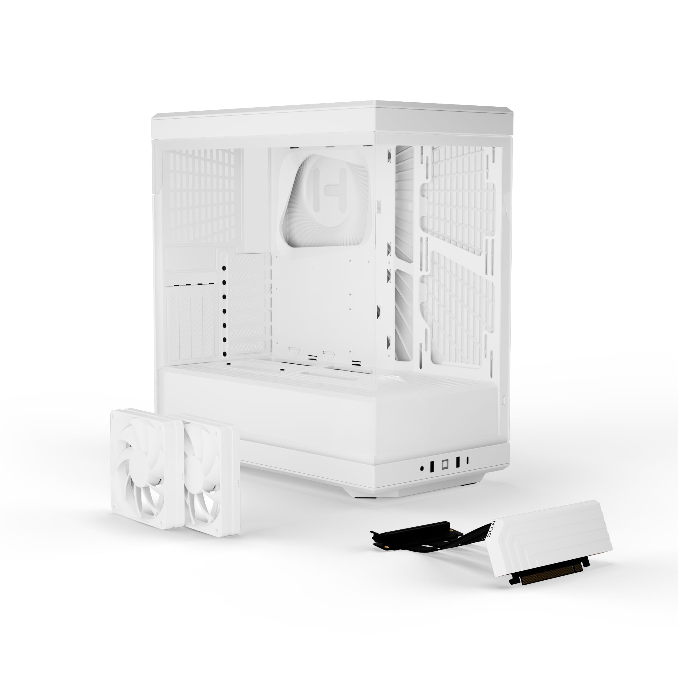 Hyte Y40 Modern Aesthetic Panoramic Tempered Glass Mid-Tower Atx Computer Gaming Case With Pcie 4.0 Riser Cable Included, Snow W