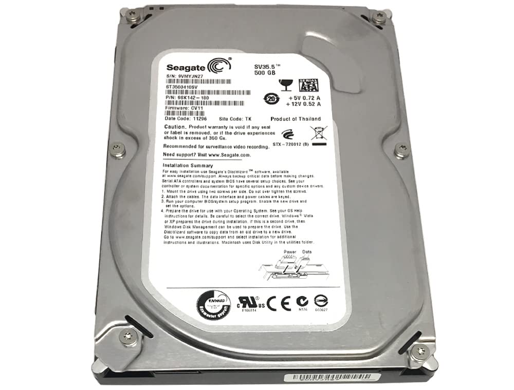 Seagate ST3500410SV 500GB 7200RPM 16MB Cache Sata Surveillance