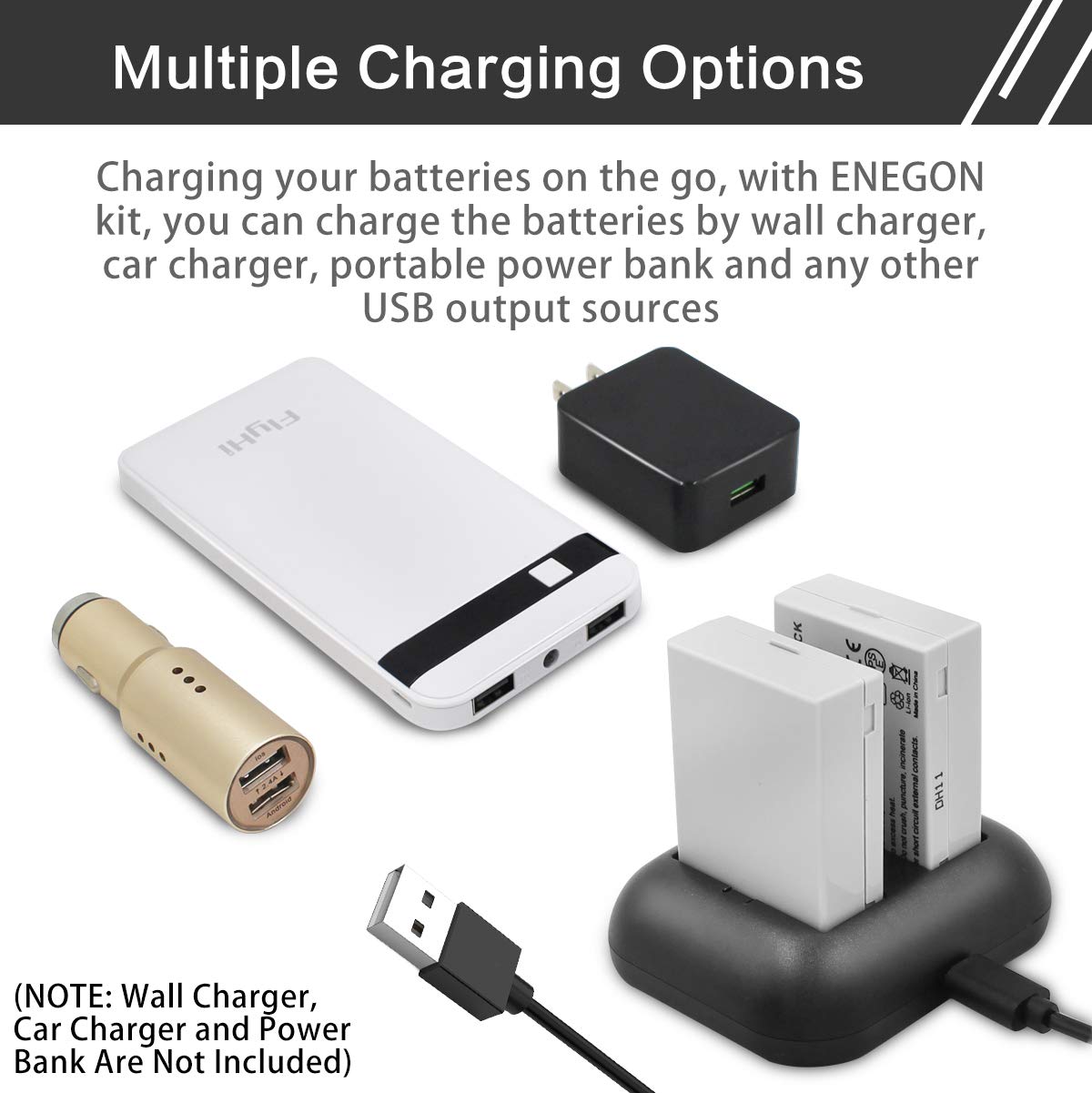 ENEGON LP-E8 Battery & Rapid Dual Charger for Canon EOS Rebel T3i T2i T4i T5i, 2-Pack 1800mAh, Compatible with EOS