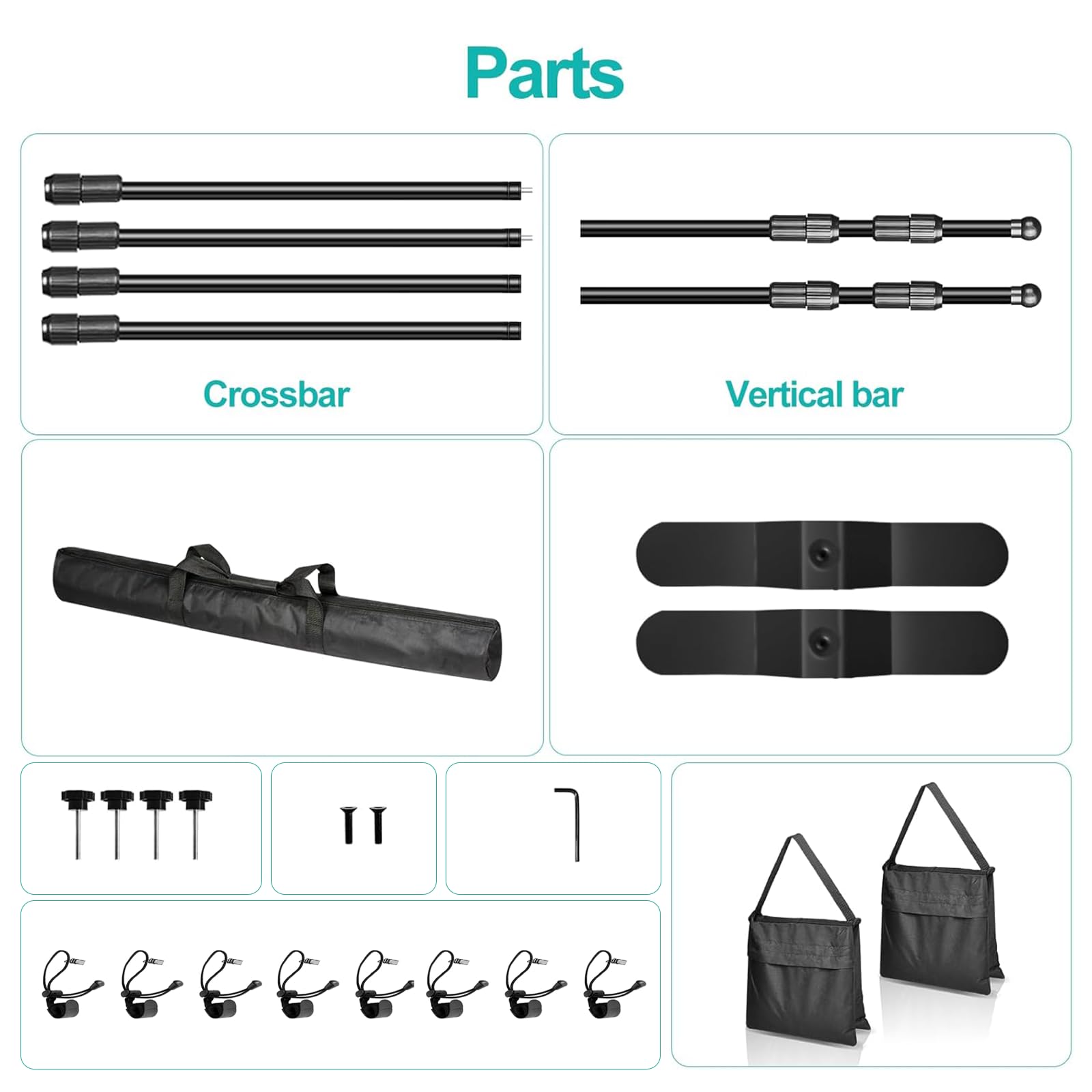 Emart 8 X 8Ft (W X H) Adjustable Photo Backdrop Banner Stand With Telescopic Tubes, Suitable For Trade Shows, Professional Photo