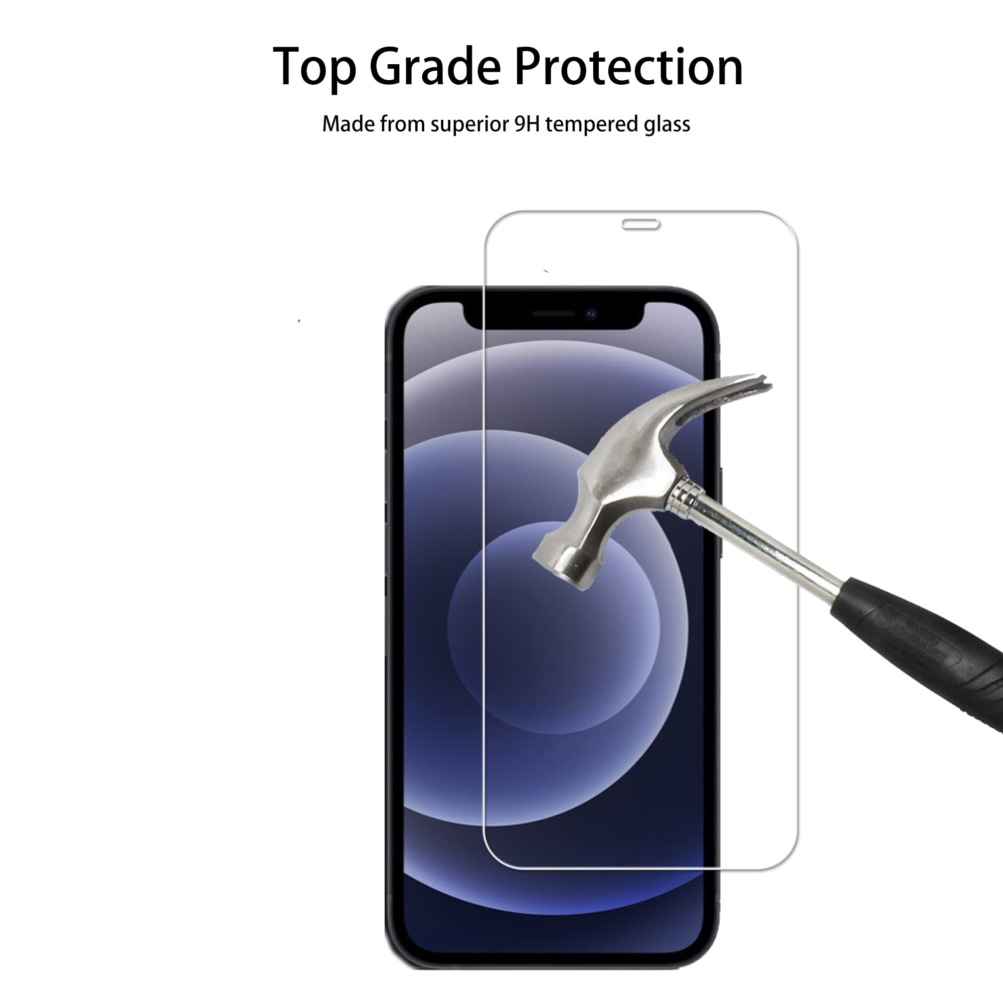 Hkkais Screen Protector For Iphone 12 Mini Tempered Glass 2 Pack Camera Lens Protector Film 2 Pack With Easy Alignment Tool