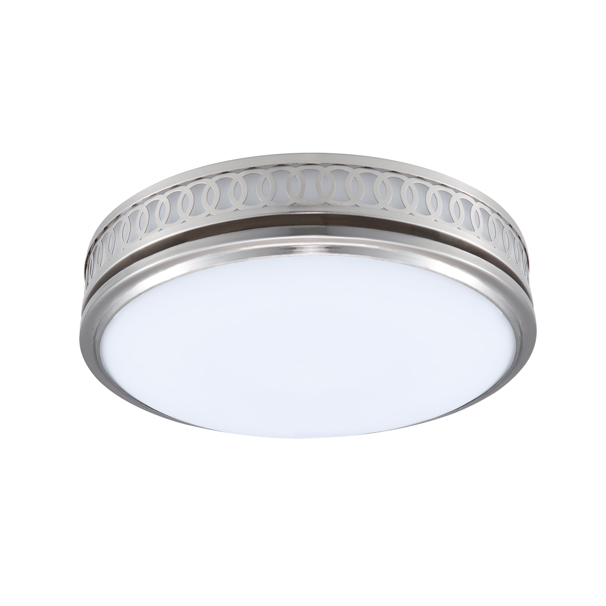Good Housekeeping 91024 Sydney Decorative 110 CFM 2.0 Sones Bathroom Ventilation Exhaust Fan with Light, Brushed Nickel (LED Bul