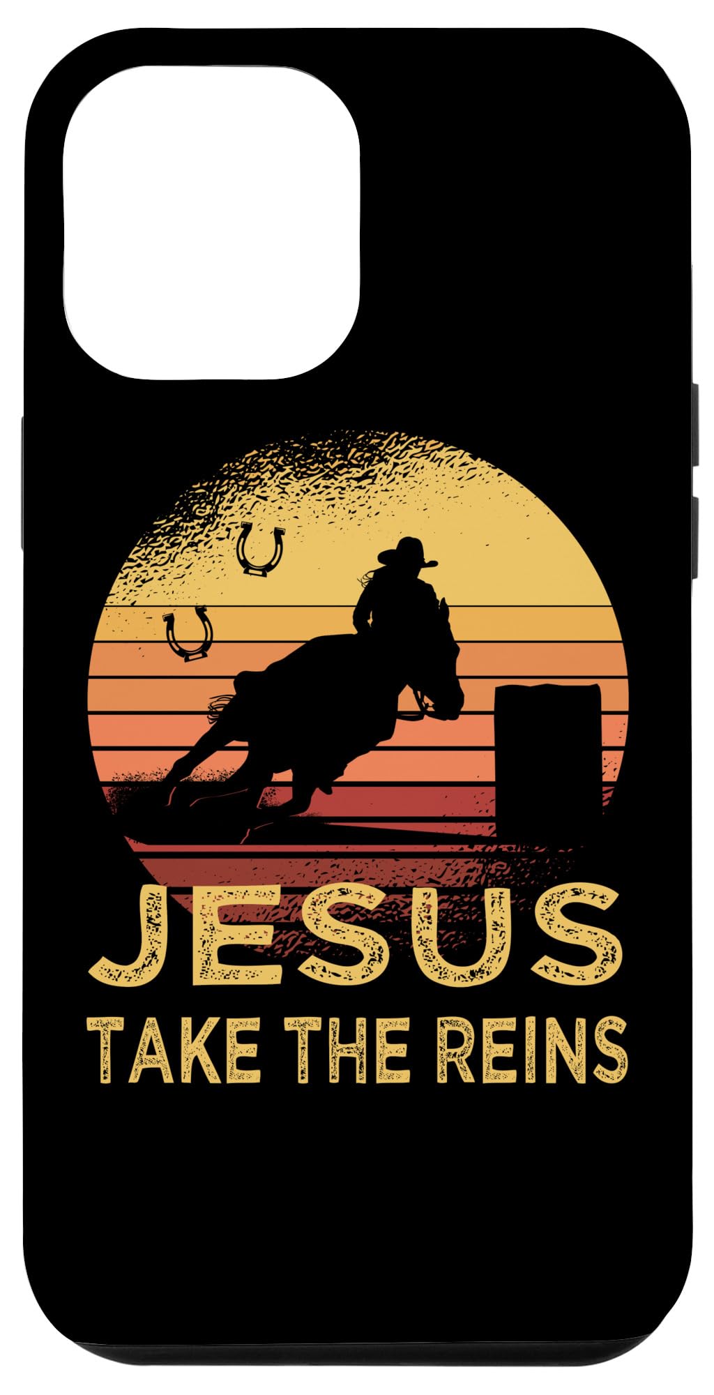 Iphone 12 Pro Max Vintage Retro Horse Barrel Racing Jesus Take The Reins Rodeo Case