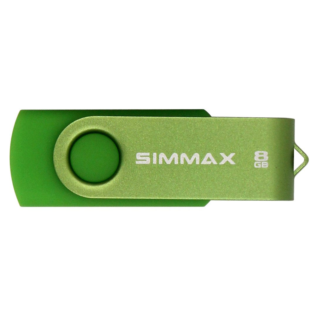 Simmax 5Pcs 8Gb Usb Flash Drive Usb 2.0 Flash Drive Memory Stick Fold Storage Thumb Stick Pen Swivel Design (Five Mixed Colors: Black Blue Green Gold Rose)(Mix Color2)